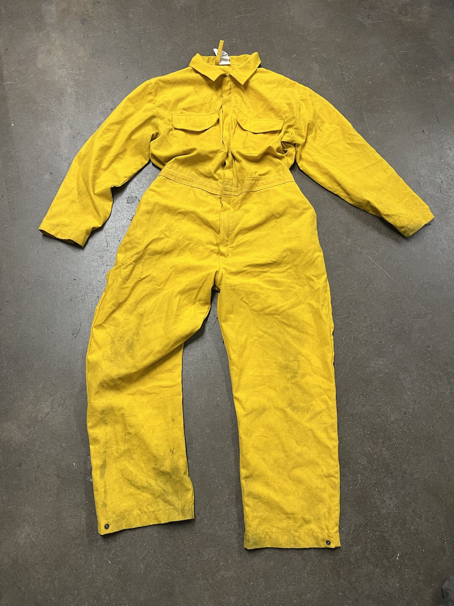 Vintage 1990s Yellow Coverall Mechanics Suit Size XL