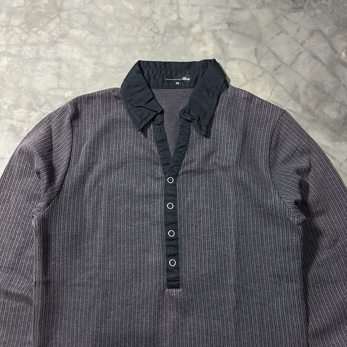 Japanese Brand JAPANESE CRAZY GOTHIC RIBBED COLLARED HENLEY BLESS SHIRT Size US M / EU 48-50 / 2 - 7 Thumbnail