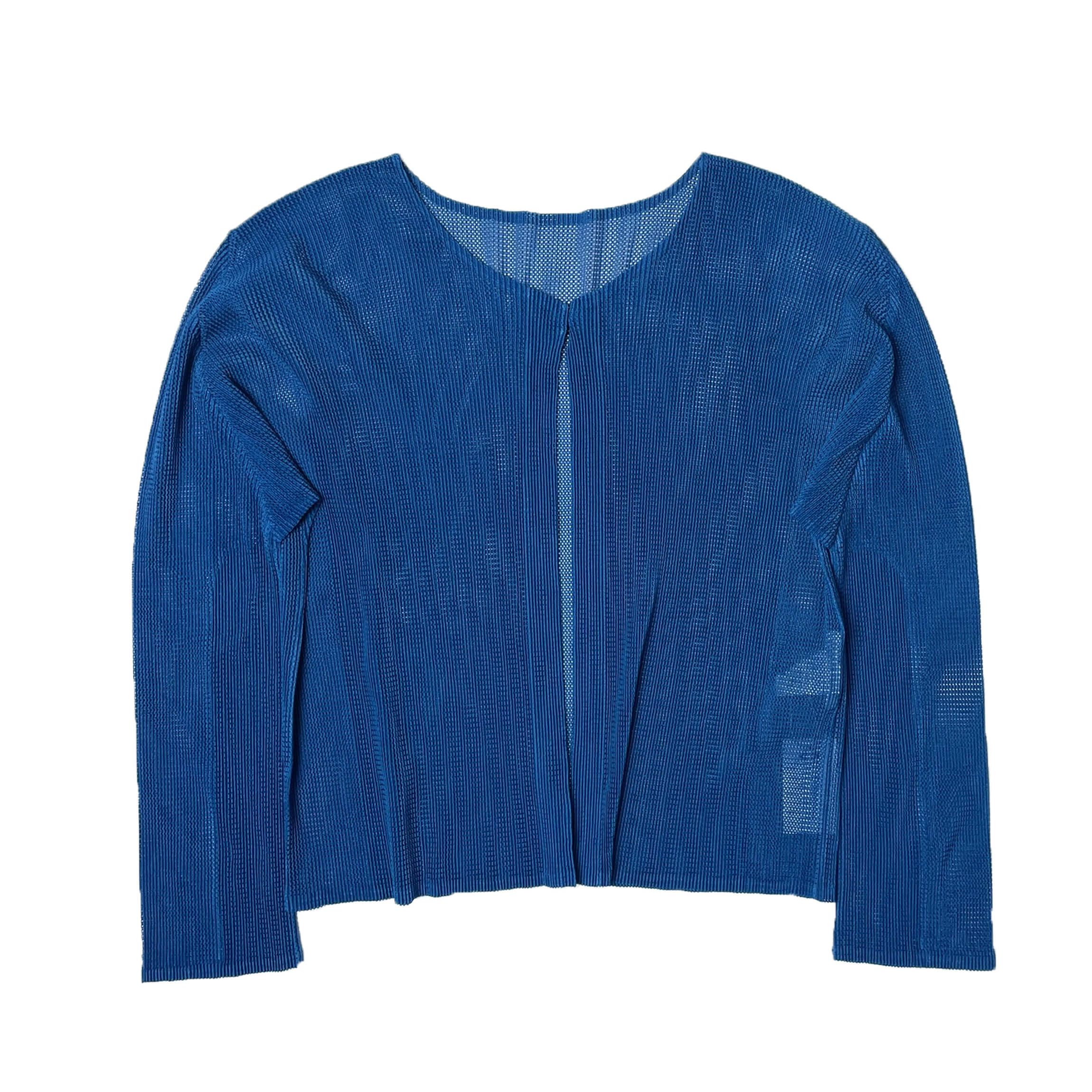 Issey Miyake issey miyake pleats blue cardigan Size L / US 10 / IT 46 - 1 Thumbnail