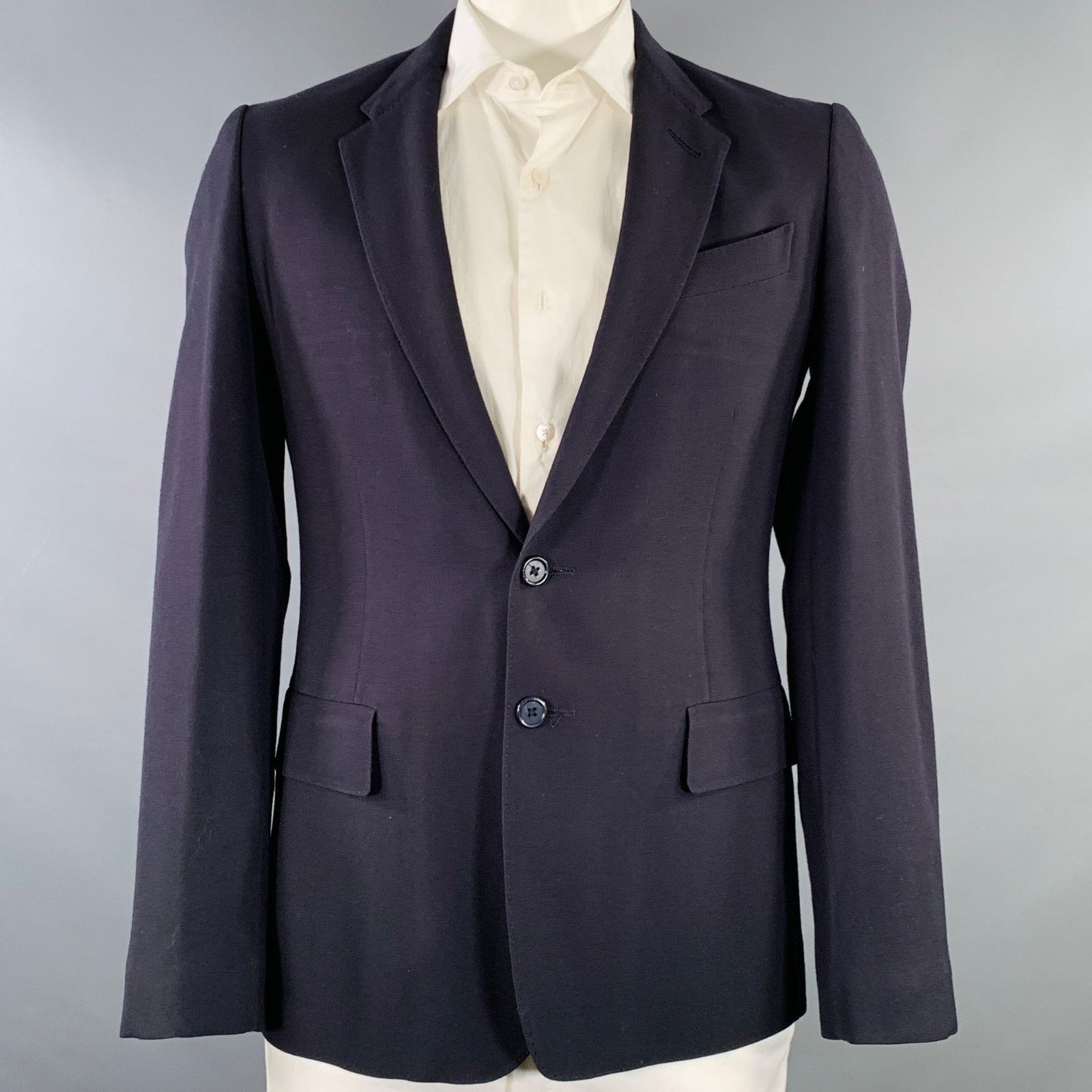 Paul Smith PAUL SMITH Size L Black Wool Notch Lapel Sport Coat Size 42R - 1 Thumbnail