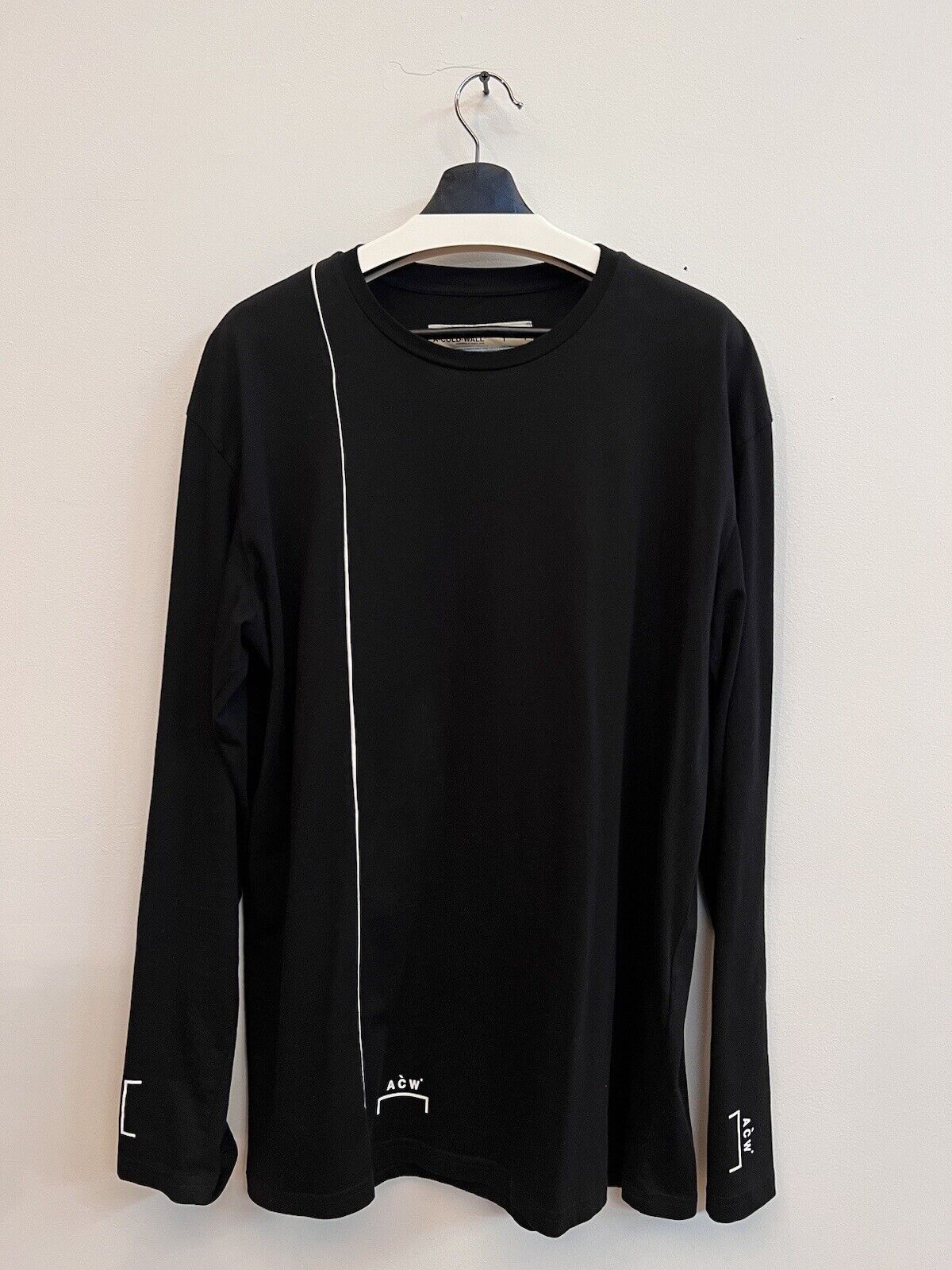 image of A Cold Wall Logo Priniting Long Sleeve Shirt in Black, Men's (Size 2XL)