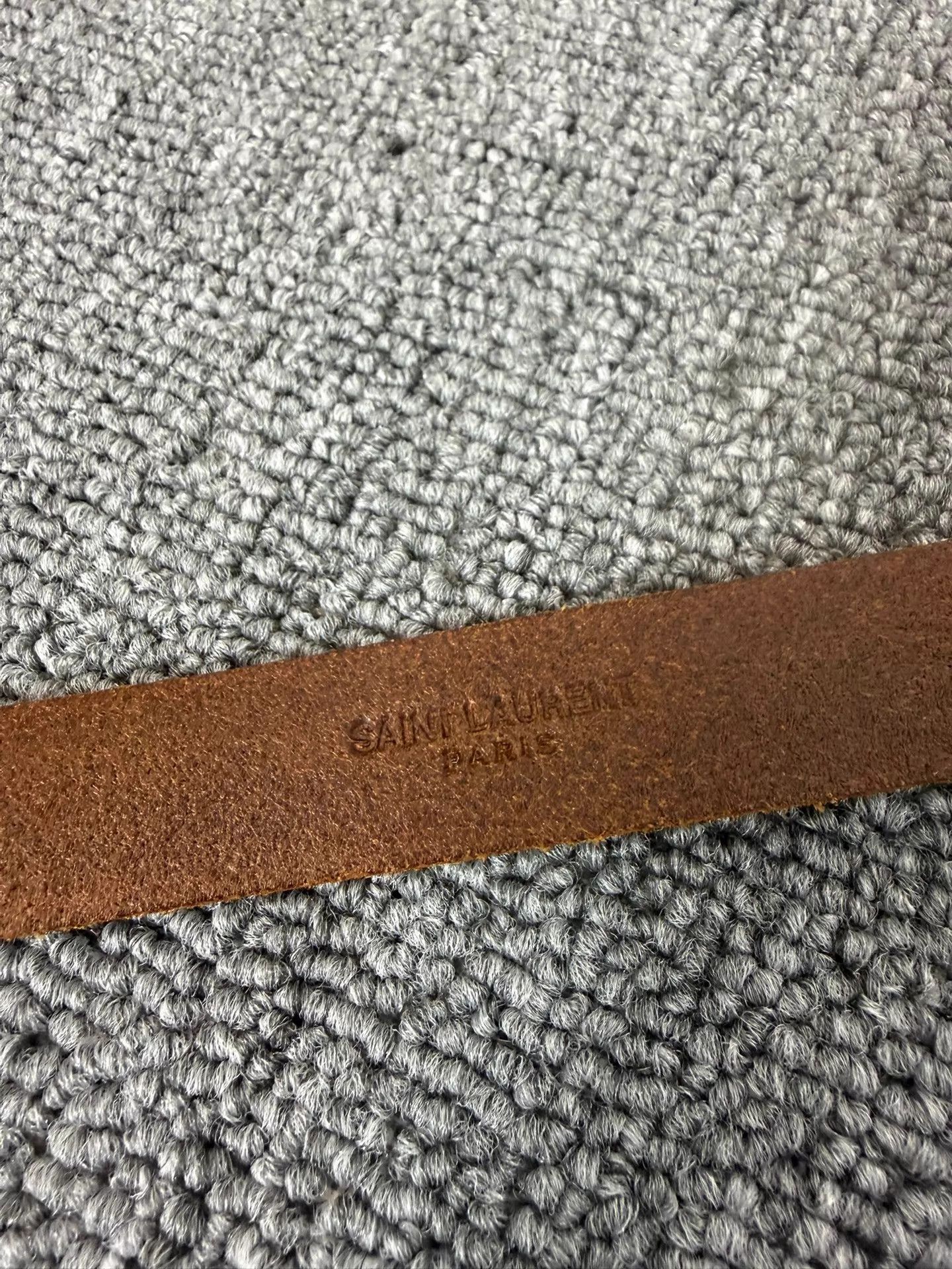 Saint Laurent Paris SLP16SS Black & Brown Vintage Silver Buckle Belt 85cm Size ONE SIZE - 6 Thumbnail