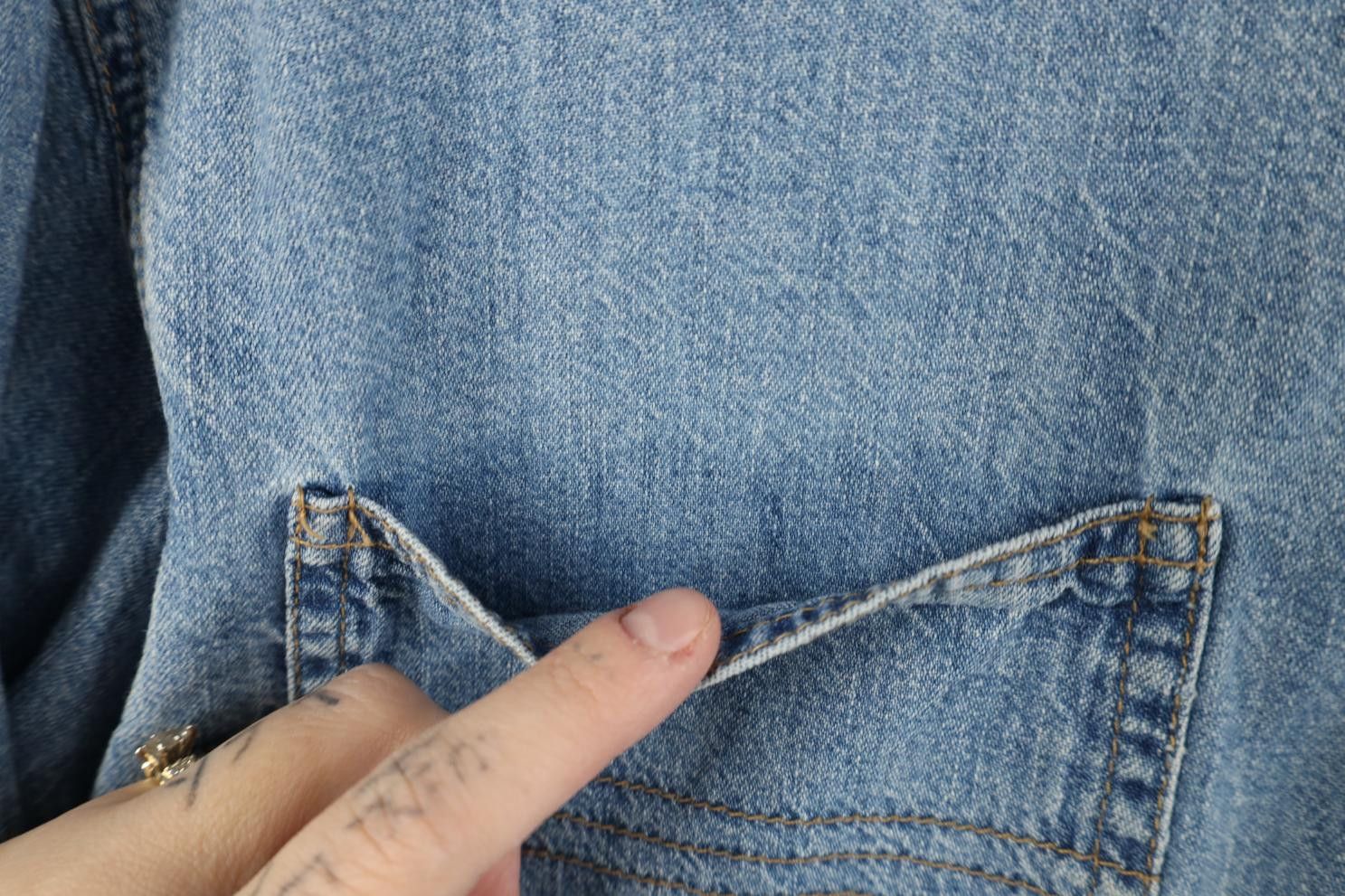 Vintage Vintage 90s Streetwear Collared Denim Jean Button Shirt Blue Size S / US 4 / IT 40 - 4 Thumbnail