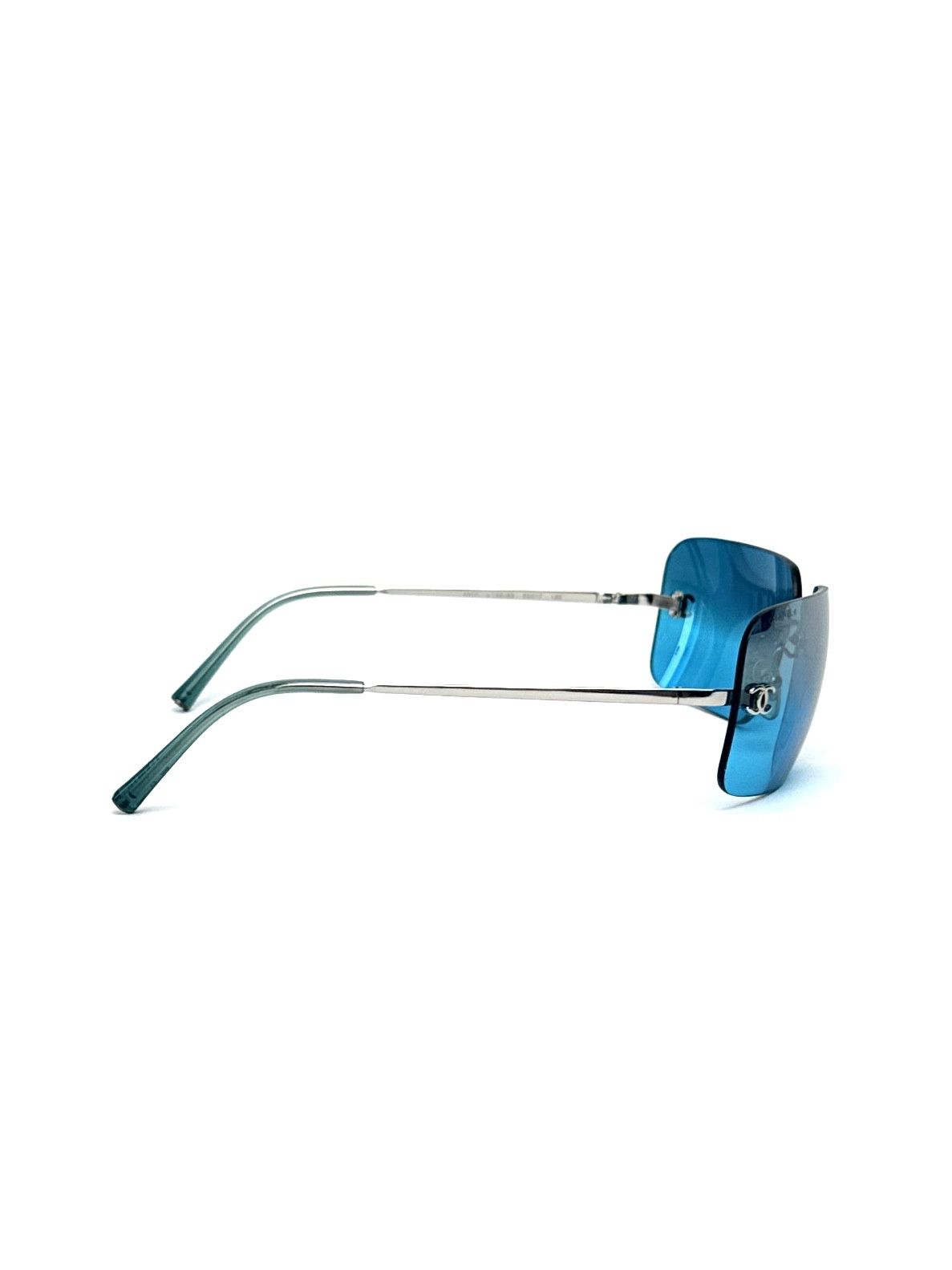 Chanel Iconic Chanel CC Rectangular Rimless Blue Sunglasses Size ONE SIZE - 5 Thumbnail