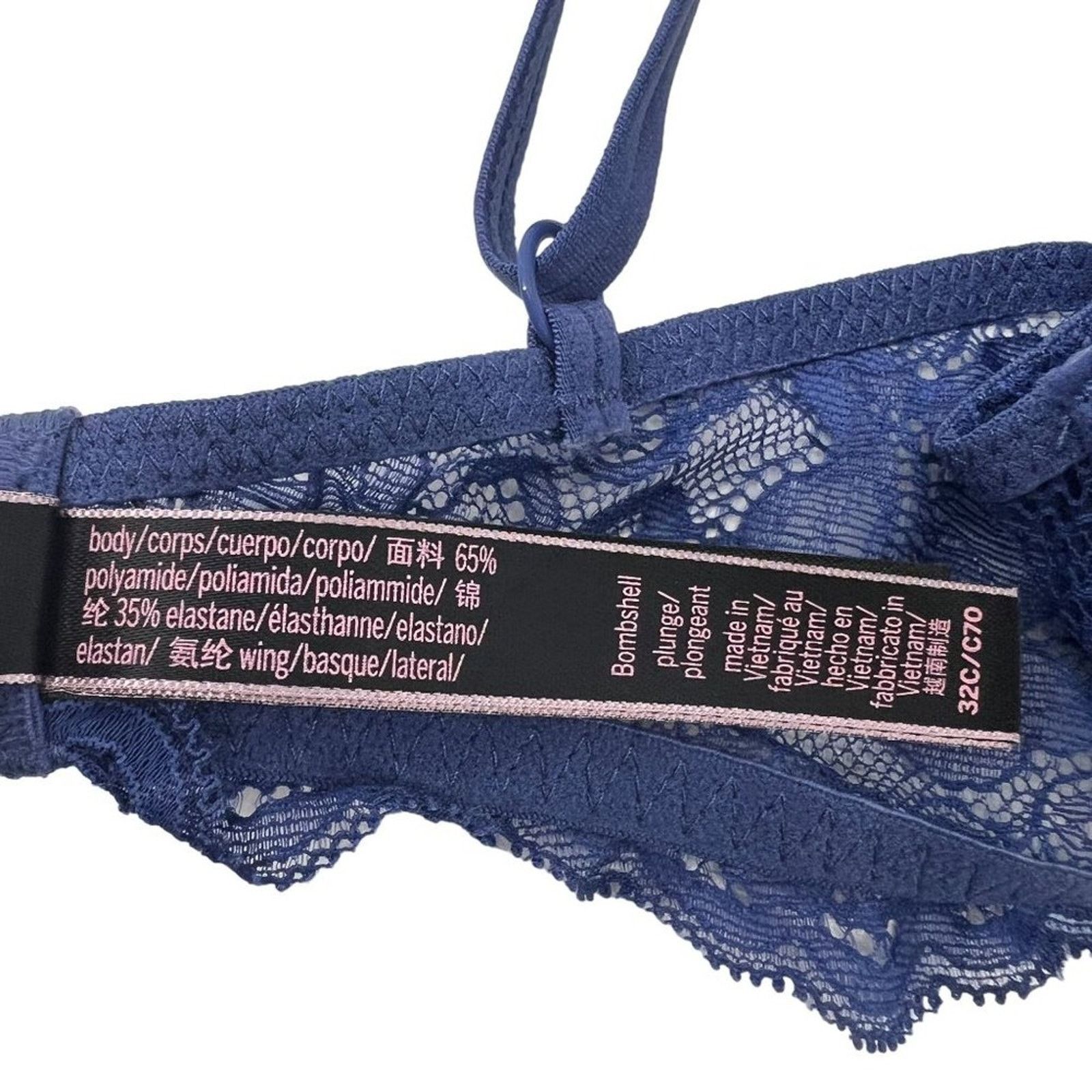 Victoria's Secret Victoria's Secret Bombshell Plunge Blue Lace Detail 32C Size ONE SIZE - 4 Thumbnail