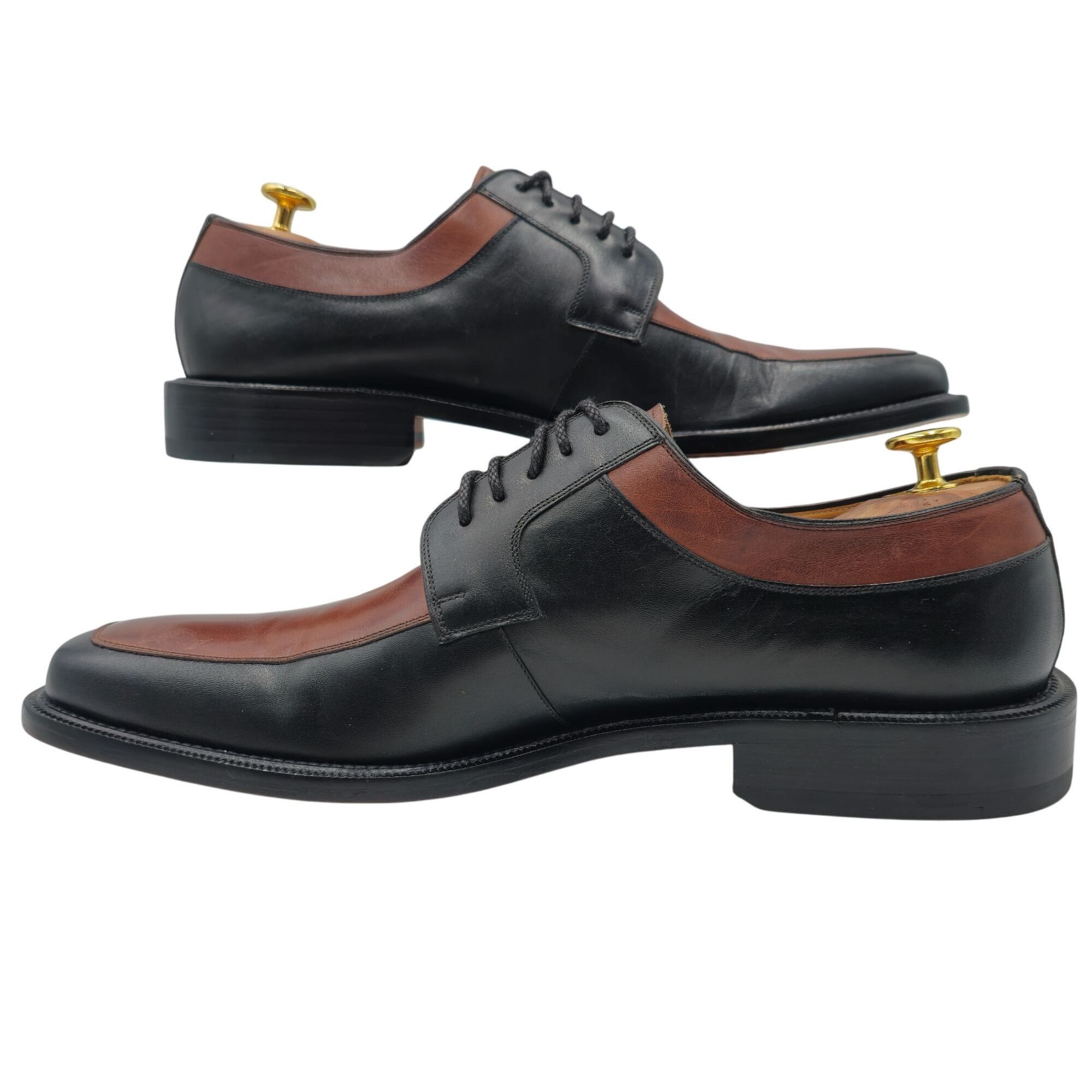 E.T. Wright E.T. Wright Mens 11.5 Black Brown Leather Dress Shoes Master Size US 11.5 / EU 44-45 - 5 Thumbnail