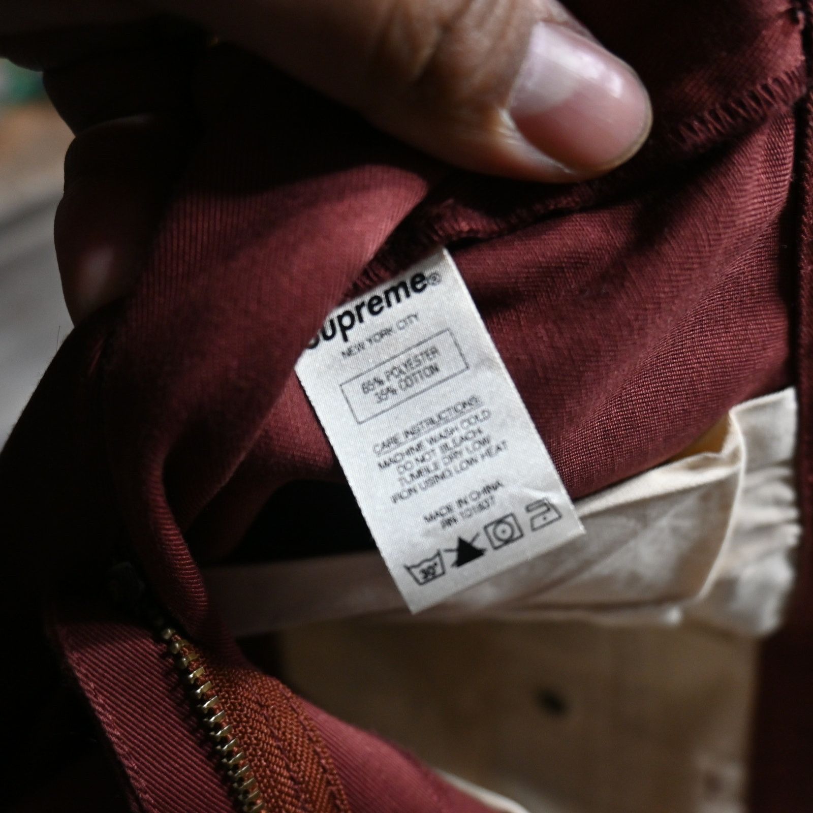 Supreme Supreme Work Pants Burgundy Red Size 30 Straight Leg Cotton Size US 30 / EU 46 - 9 Thumbnail
