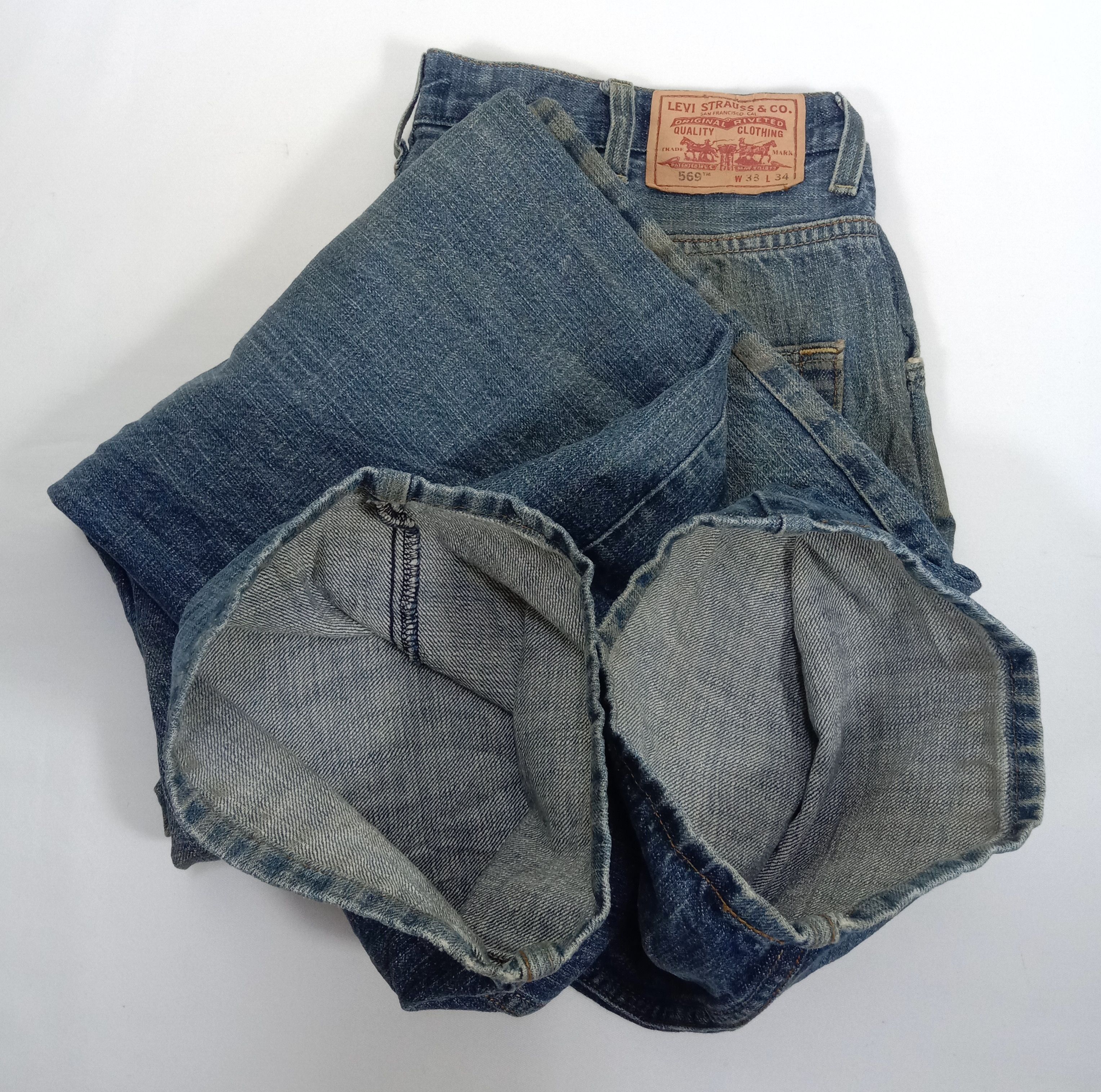 Levi's Vintage Levi's 569 Jeans Dirty Wash Loose Straight Denim Size US 38 / EU 54 - 15 Thumbnail