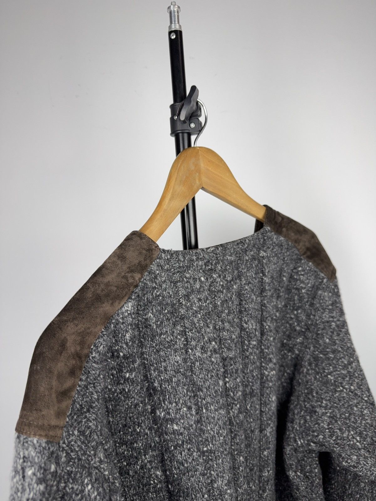 Japanese Brand Luxury 00s Andrea Fenzi Wool Suede Panel Cardigan Italy Size US XL / EU 56 / 4 - 9 Thumbnail