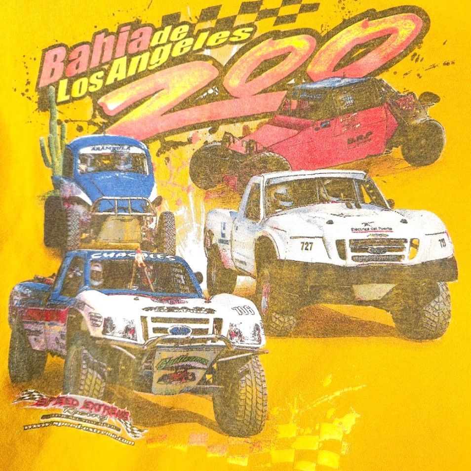 Vintage Bahia De Los Angeles 200 T Shirt Mens Size Large Yellow Off Road Racing Size US L / EU 52-54 / 3 - 5 Thumbnail