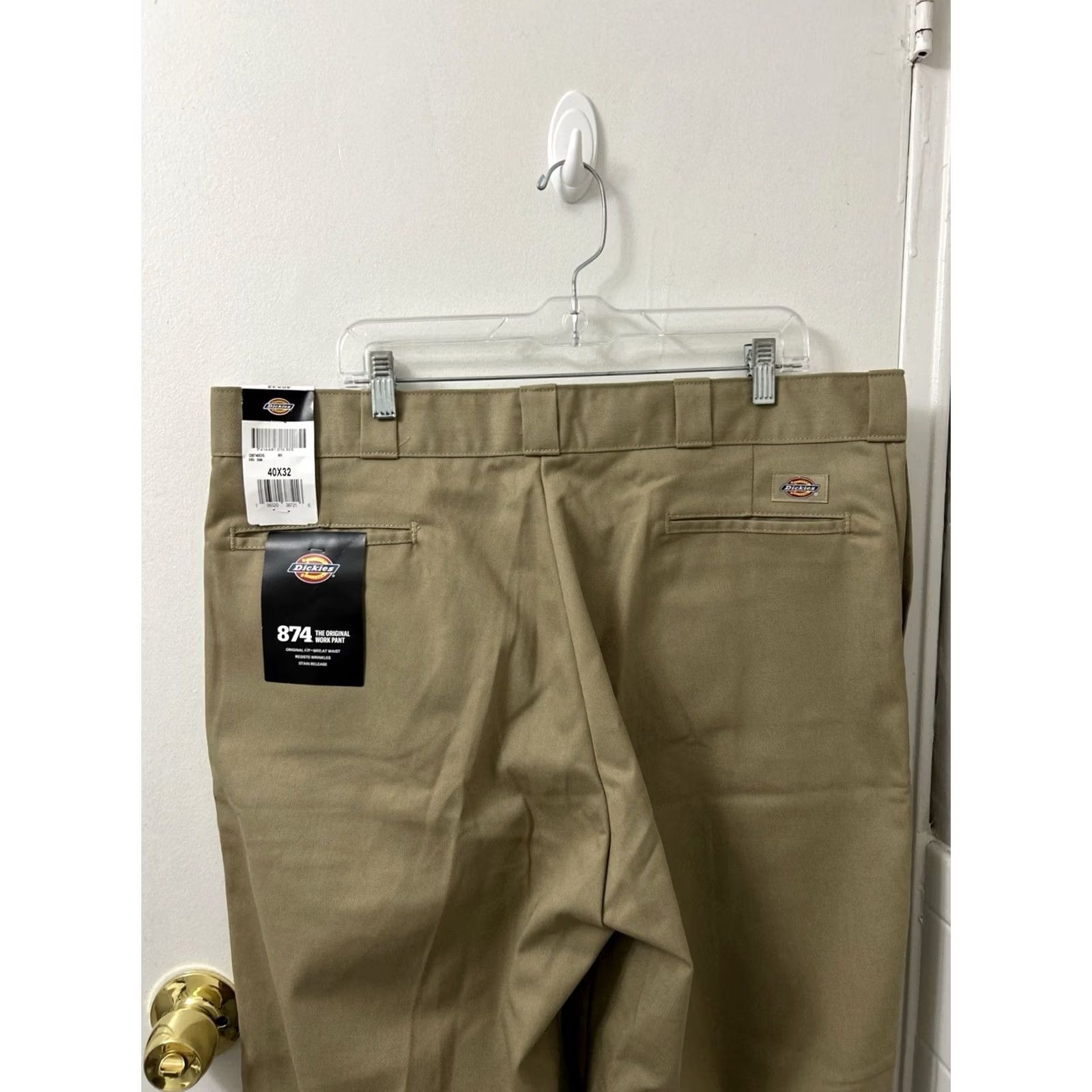 Dickies Dickies 874 Work Pants Mens 40x32 Brown Beige Original Fit Logo Trousers Size US 40 / EU 56 - 6 Thumbnail