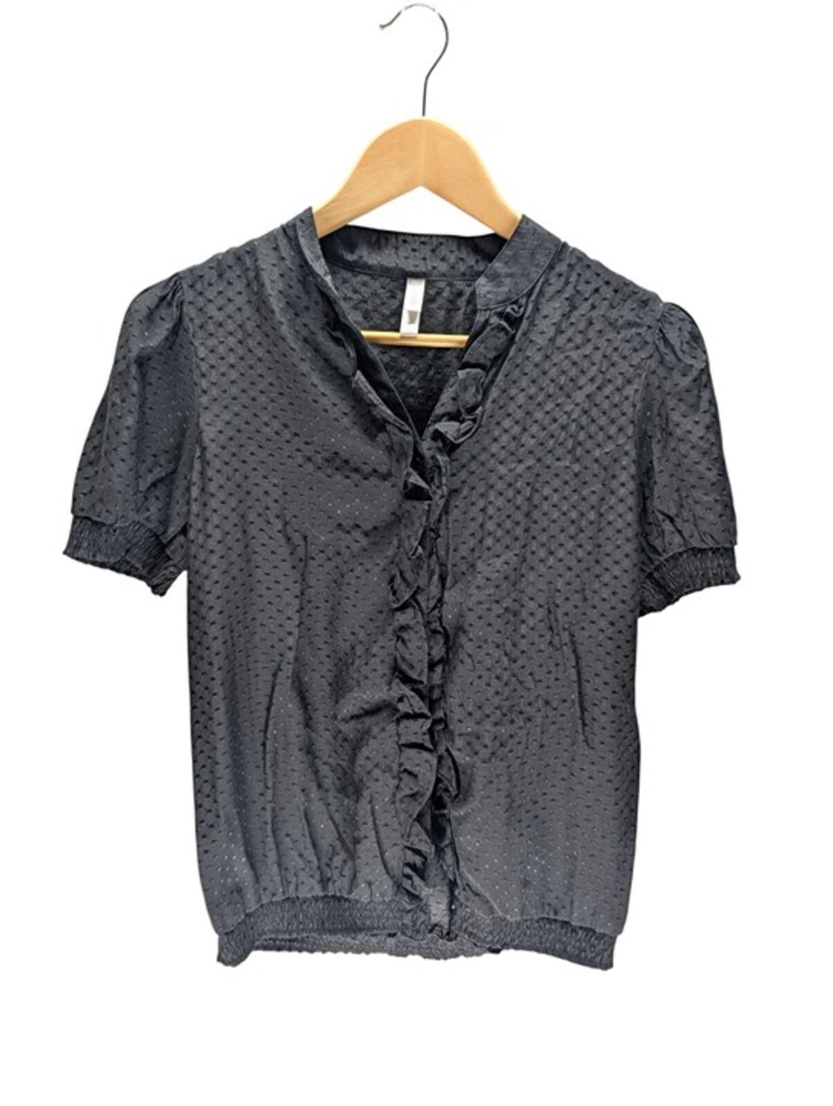 Other Xhilaration Black Swiss Dot Ruffle Blouse Puff Sleeve Medium Size M / US 6-8 / IT 42-44 - 1 Thumbnail