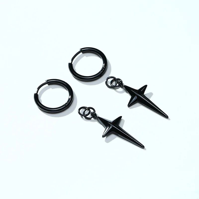 Japanese Brand × Vintage 1Pair Four-Pointed North Star Earrings Size ONE SIZE - 1 Thumbnail