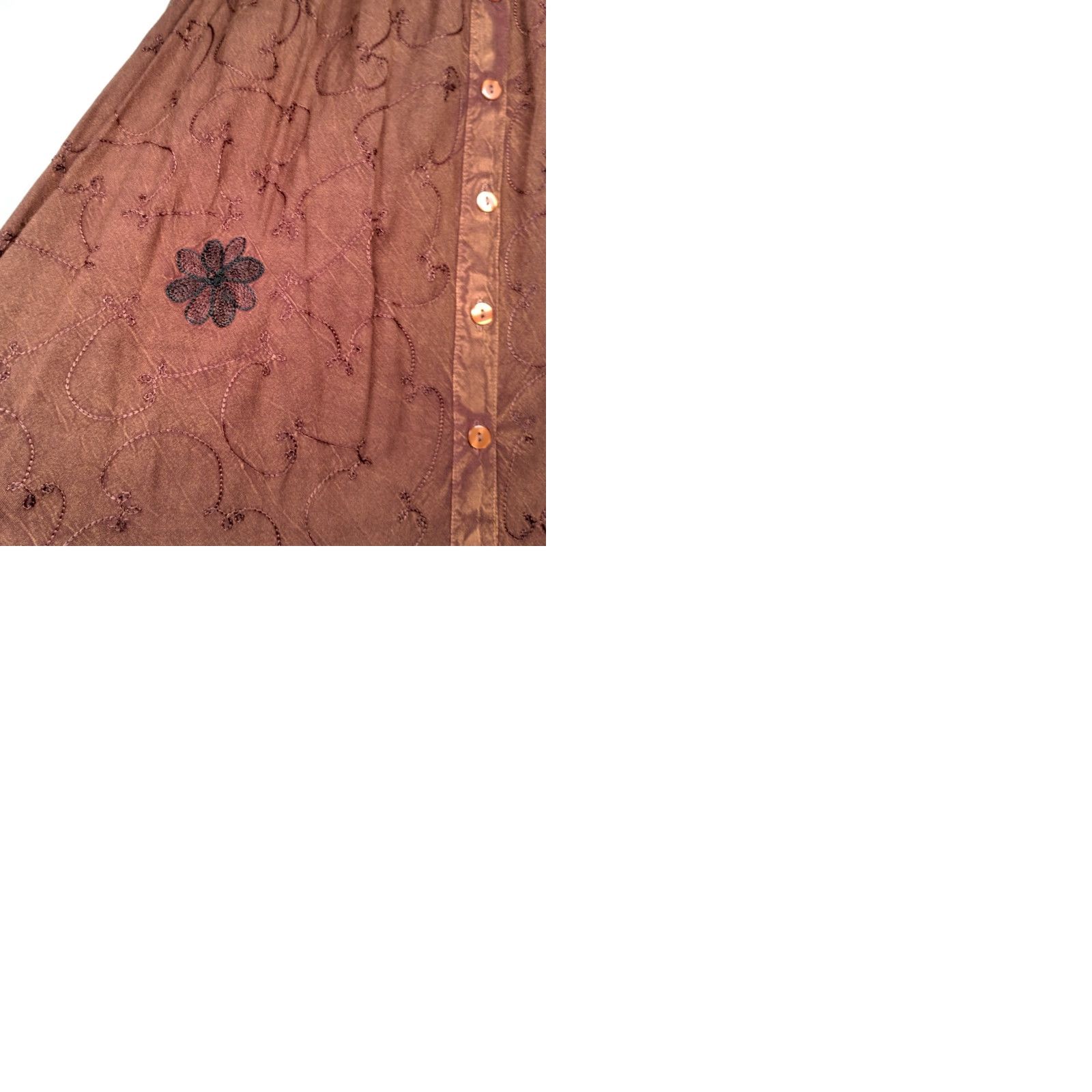 Vintage Speed Limit MPH Skirt Maxi Brown Small Embroidered Boho Hippie Fairy Whimsical BOHEMIAN Womens Size 28" / US 6 / IT 42 - 9 Thumbnail