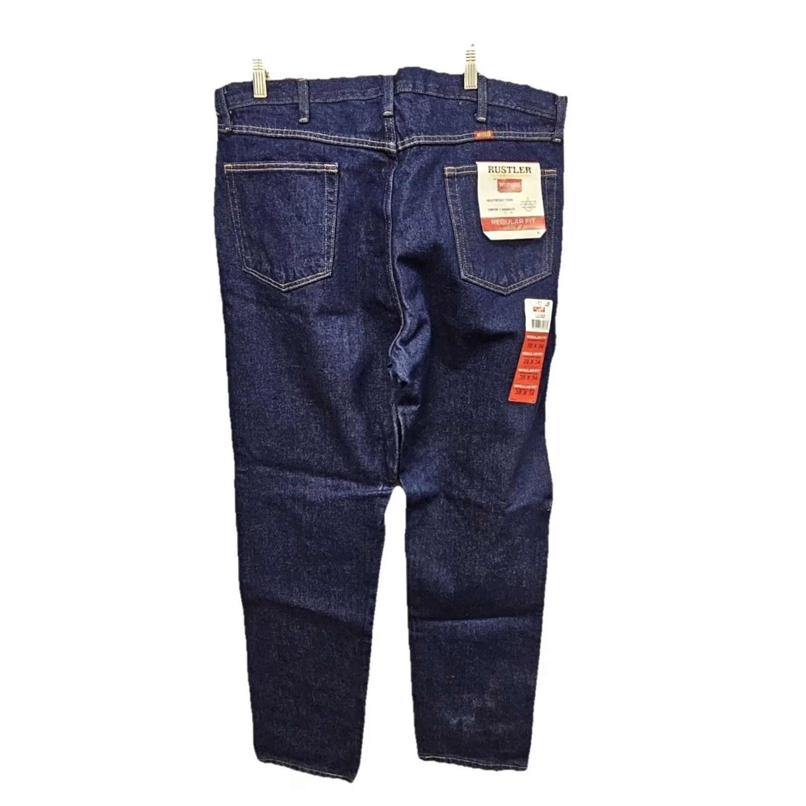 Denime Rustler Jeans Mens 38x34 Blue Regular Fit Straight Leg Denim NWT Size US 38 / EU 54 - 4 Thumbnail