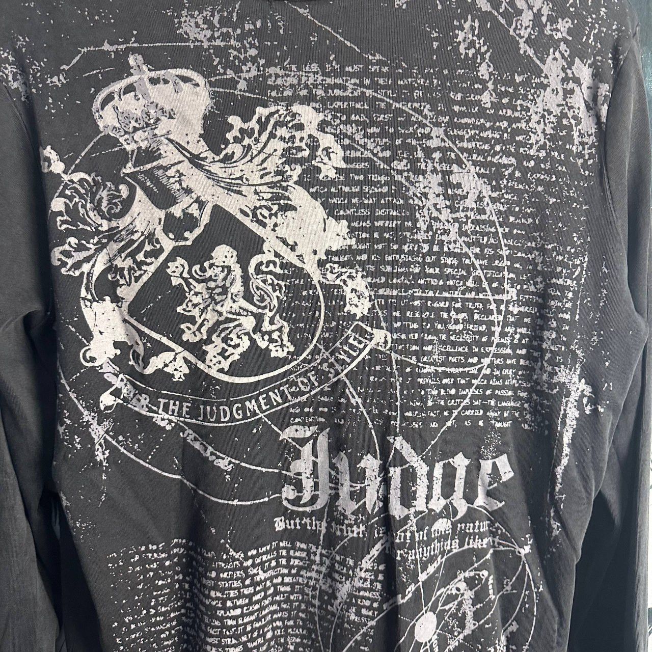 Japanese Brand 2000s Archive Japanese Poem Skull Punk Long Sleeve Size US L / EU 52-54 / 3 - 5 Thumbnail