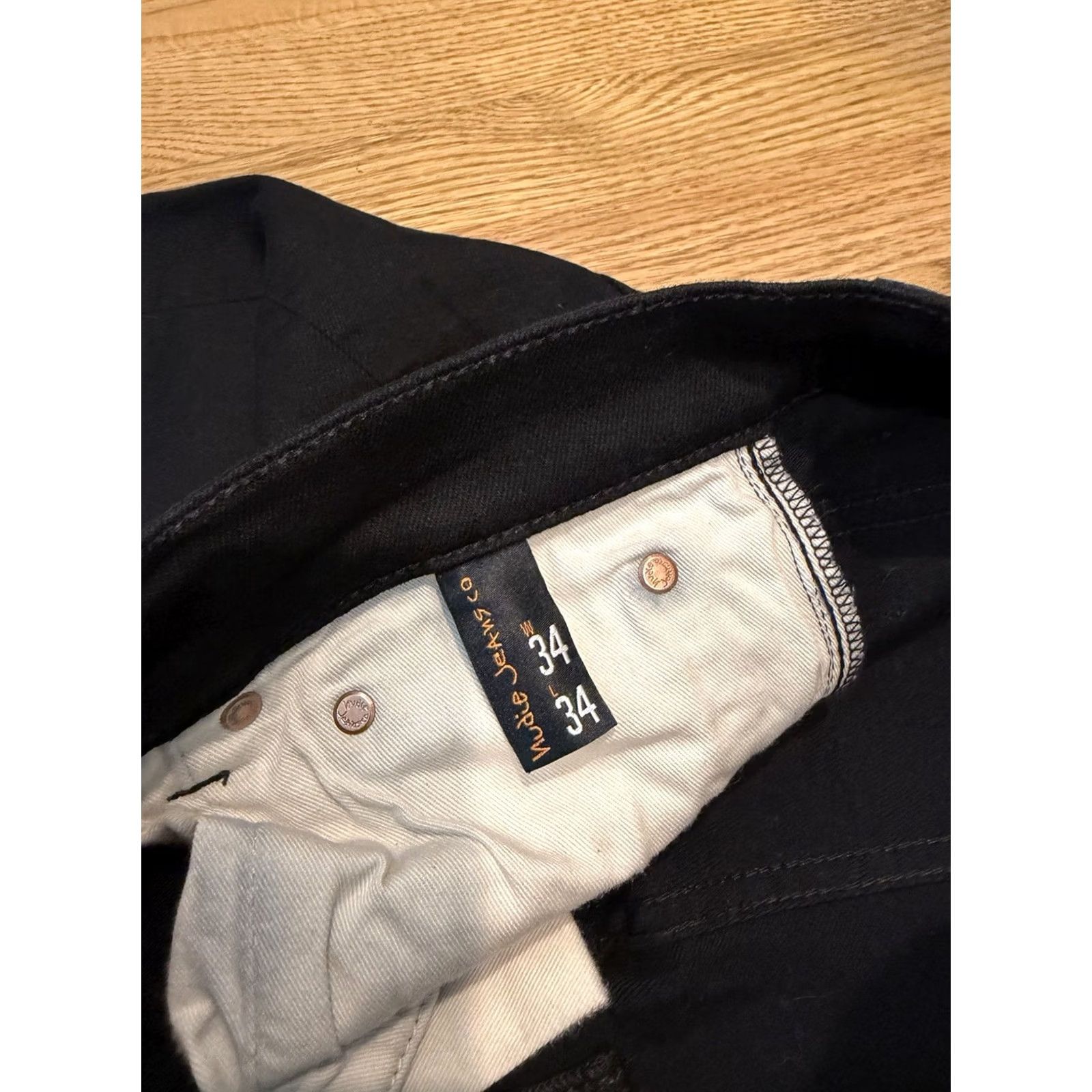Nudie Jeans Nudie Jeans Lean Dean Dry Everblack Pants Men’s 34x34 Slim Denim Jeans 5-Pocket Black Cotton Spandex Hemmed 26 Inseam Size US 34 / EU 50 - 7 Thumbnail
