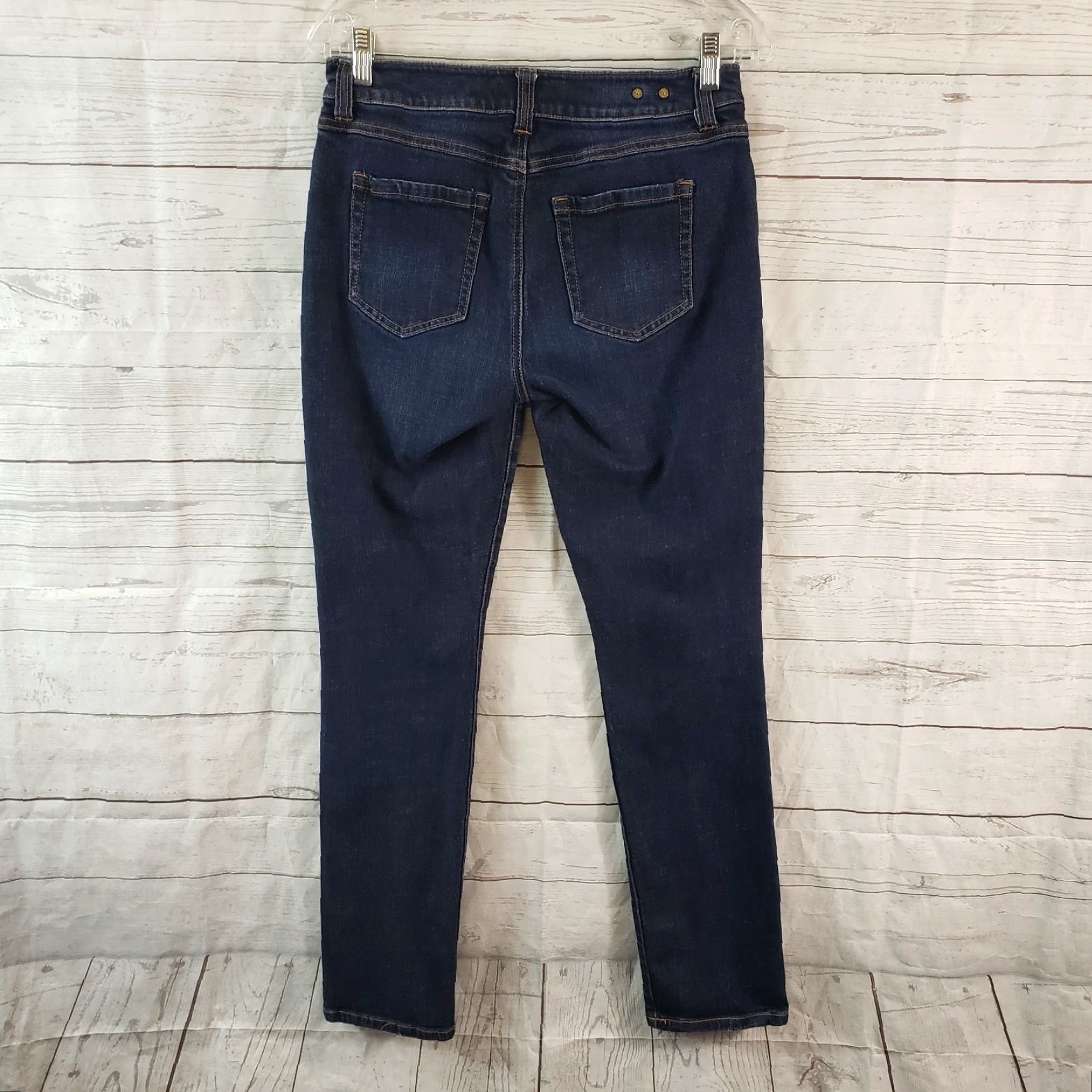 Vintage Cabi 3386 Womens High Straight Jeans Sz 4 Blue Dark Wash Size 27" / US 4 / IT 40 - 3 Thumbnail