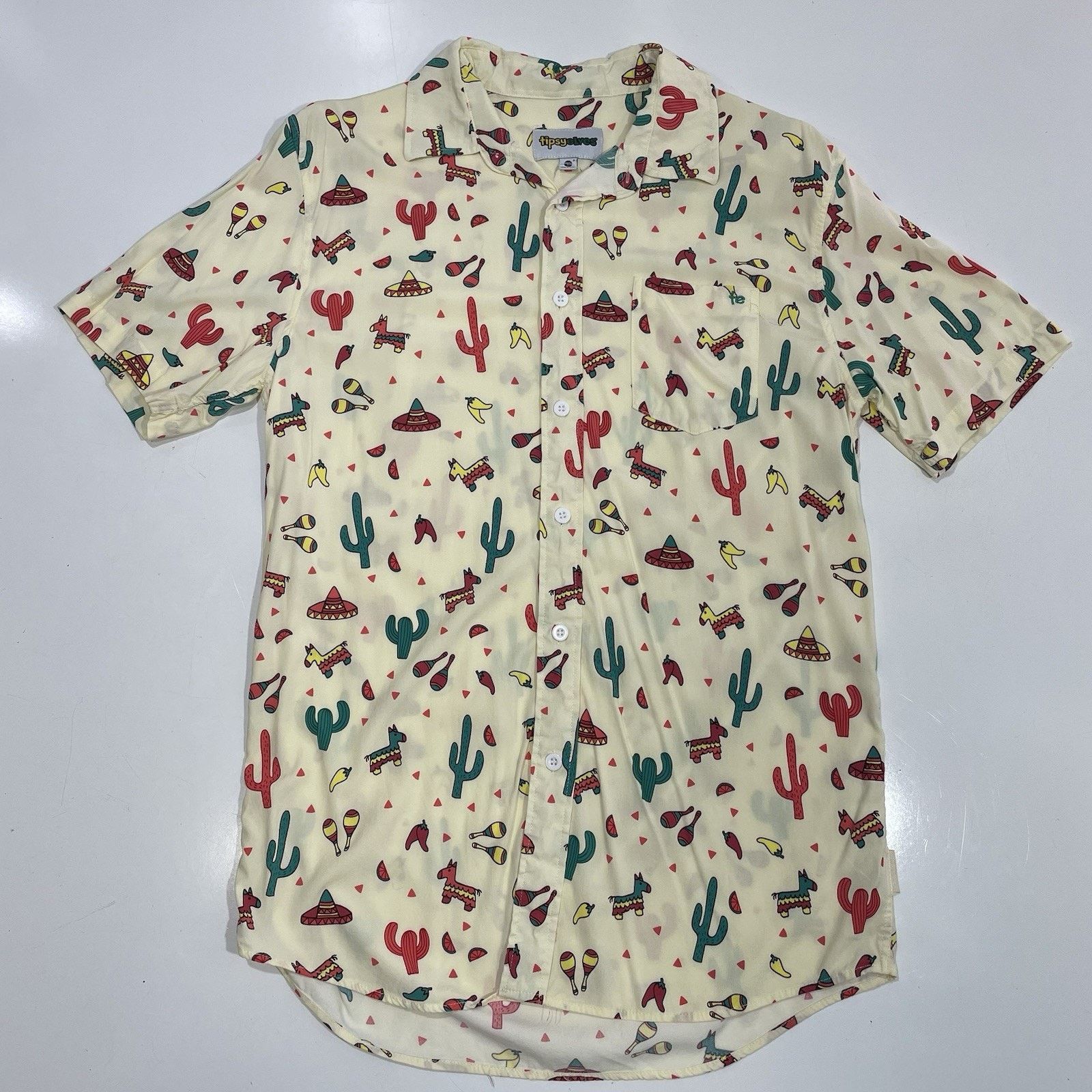 Tipsy Elves Tipsy Elves Cantina Captain Hawaiian Shirt Lg Piñata Cactus Size US L / EU 52-54 / 3 - 2 Thumbnail