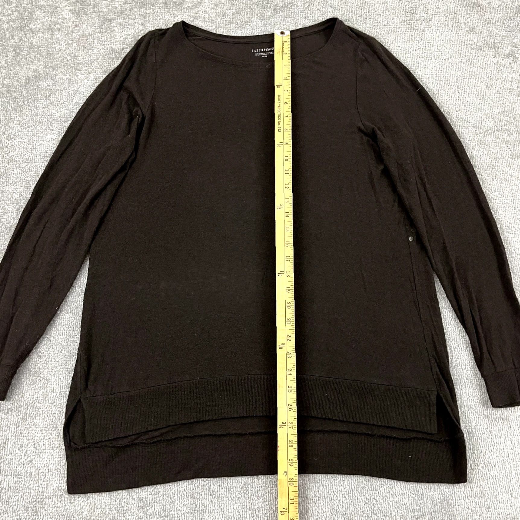 Eileen Fisher EILEEN FISHER Top Womens Medium Brown Wool Italian Yarn Tunic Sweater Round Neck Shirt Size M / US 6-8 / IT 42-44 - 3 Thumbnail
