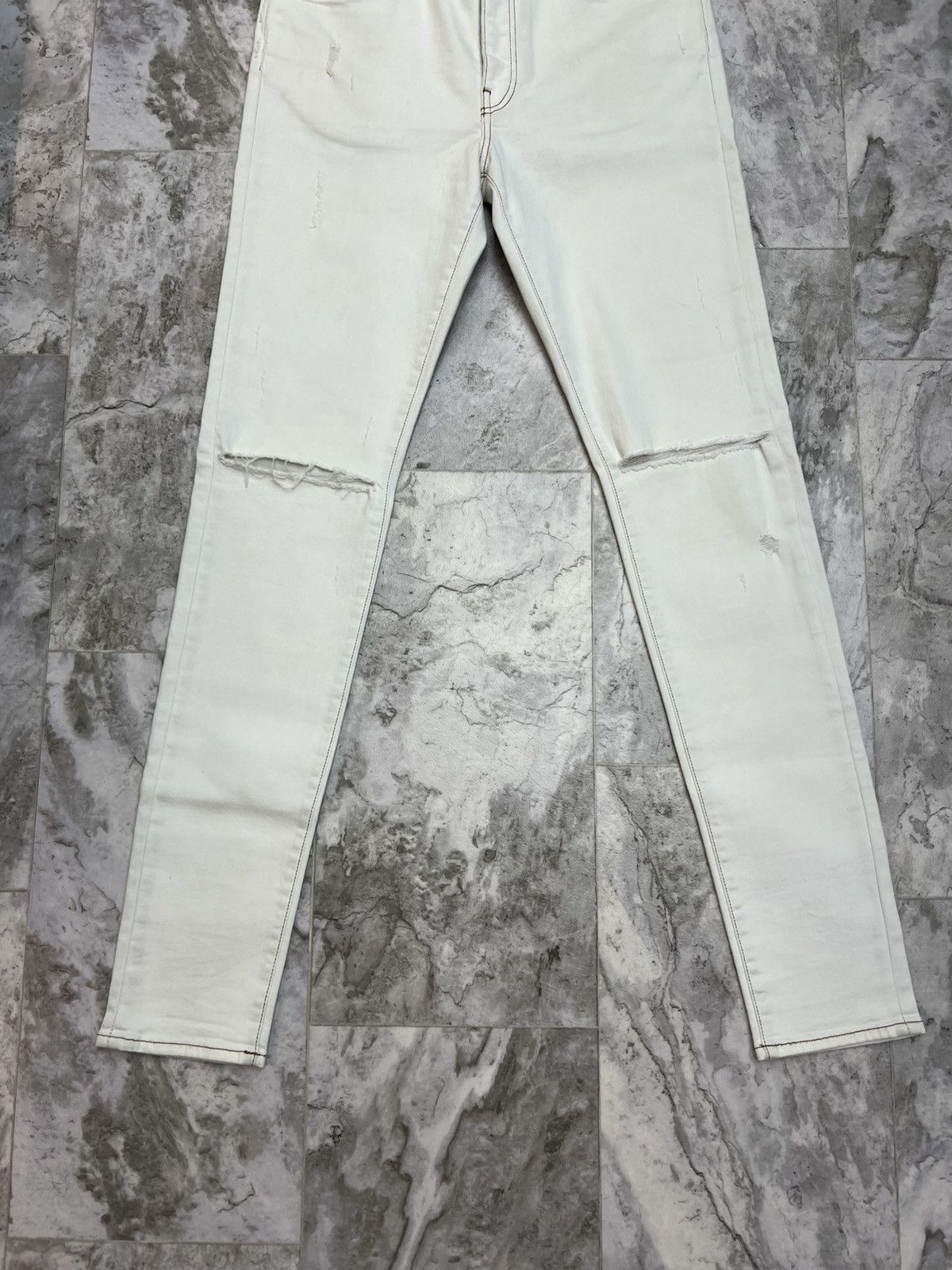 Amiri Amiri White Ripped Jeans Size US 34 / EU 50 - 4 Thumbnail