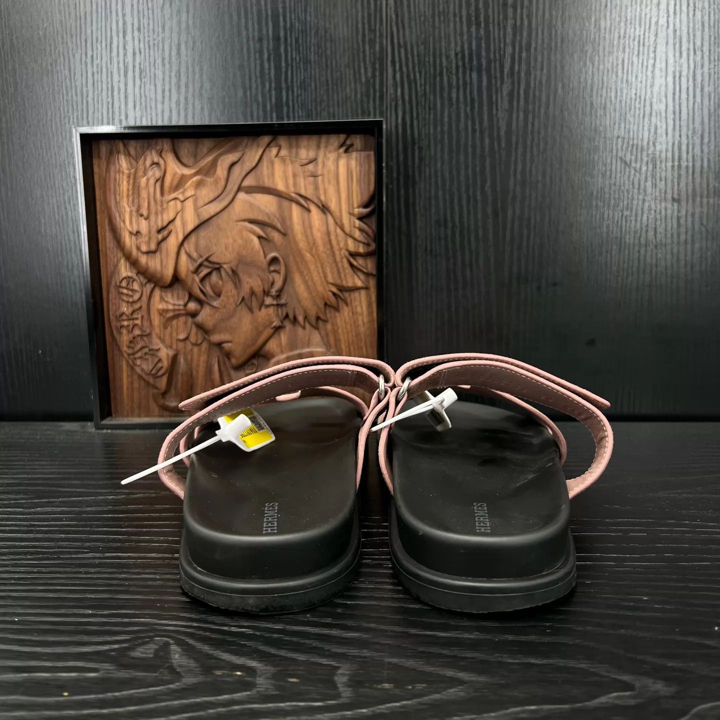 Hermes Hermès Chypre Black & Pink Shoes 38 Size US 7.5 / IT 37.5 - 5 Thumbnail