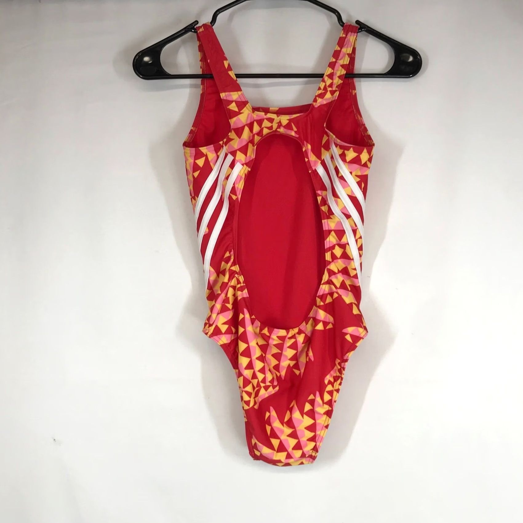 Adidas Adidas One Piece Womens Red Geometric FARM Rio 3-Stripes Size 6 Swimsuit (Multicolor) Womens Size ONE SIZE - 4 Thumbnail