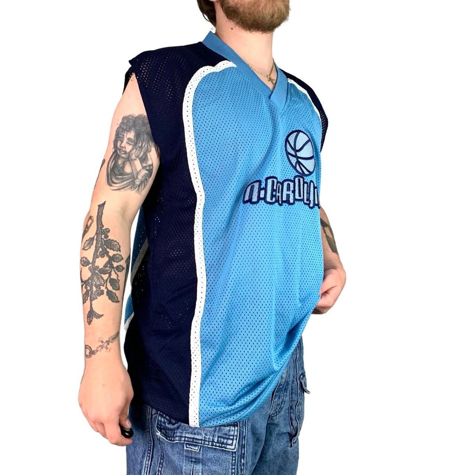 Vintage Vintage 90s Carolina Tar Heels Embroidered Bootleg Jersey Size US XL / EU 56 / 4 - 4 Thumbnail