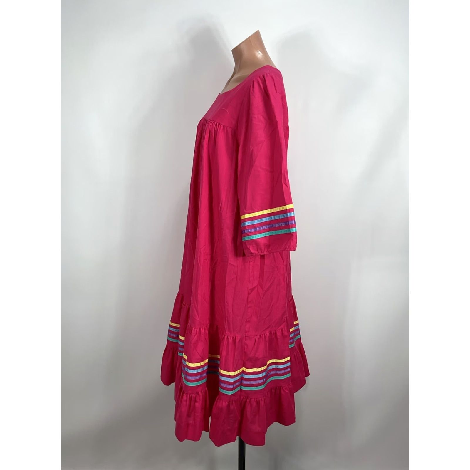 Vintage VINTAGE California Dynasty Mod Caftan Dress O/S Pink 70s GoGo Summer/Beach Womens Size L / US 10 / IT 46 - 6 Thumbnail