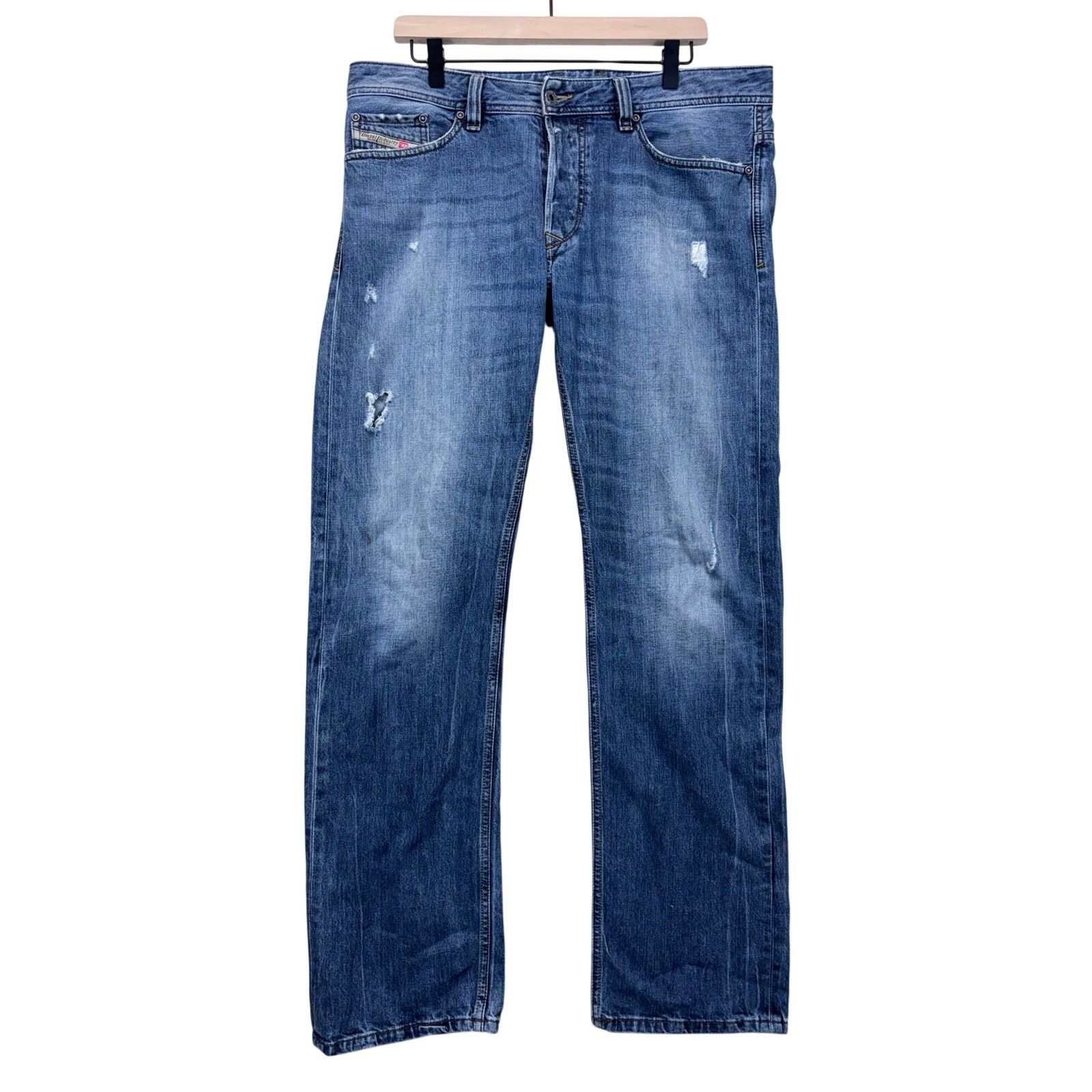 Diesel Diesel Viker Straight Leg Jeans Blue Wash W34 Distressed Size US 34 / EU 50 - 1 Thumbnail