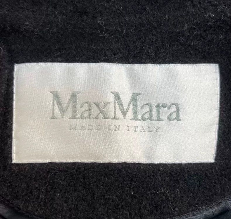 Max Mara Max Mara Black 101801 lapel wool and cashmere coat Size L / US 10 / IT 46 - 2 Thumbnail
