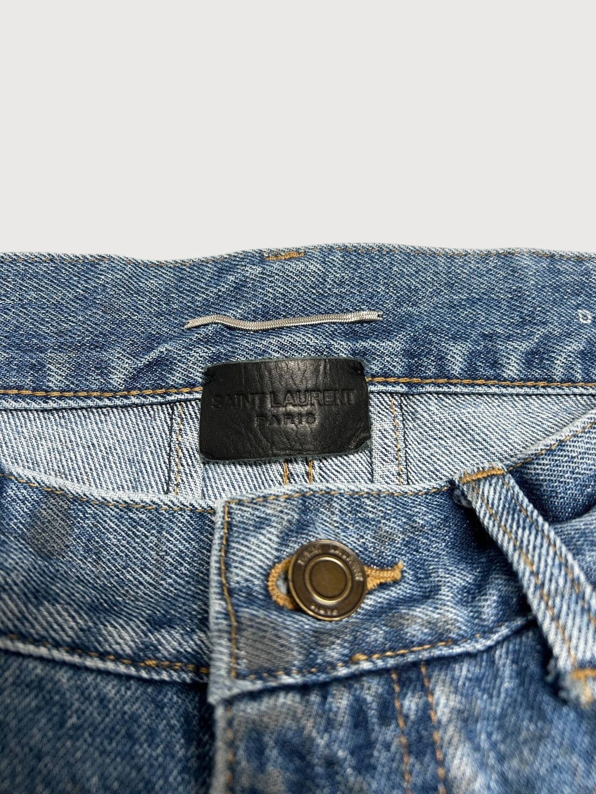 Saint Laurent Paris 2016 Repaired Croc Print Denim Size US 30 / EU 46 - 9 Thumbnail