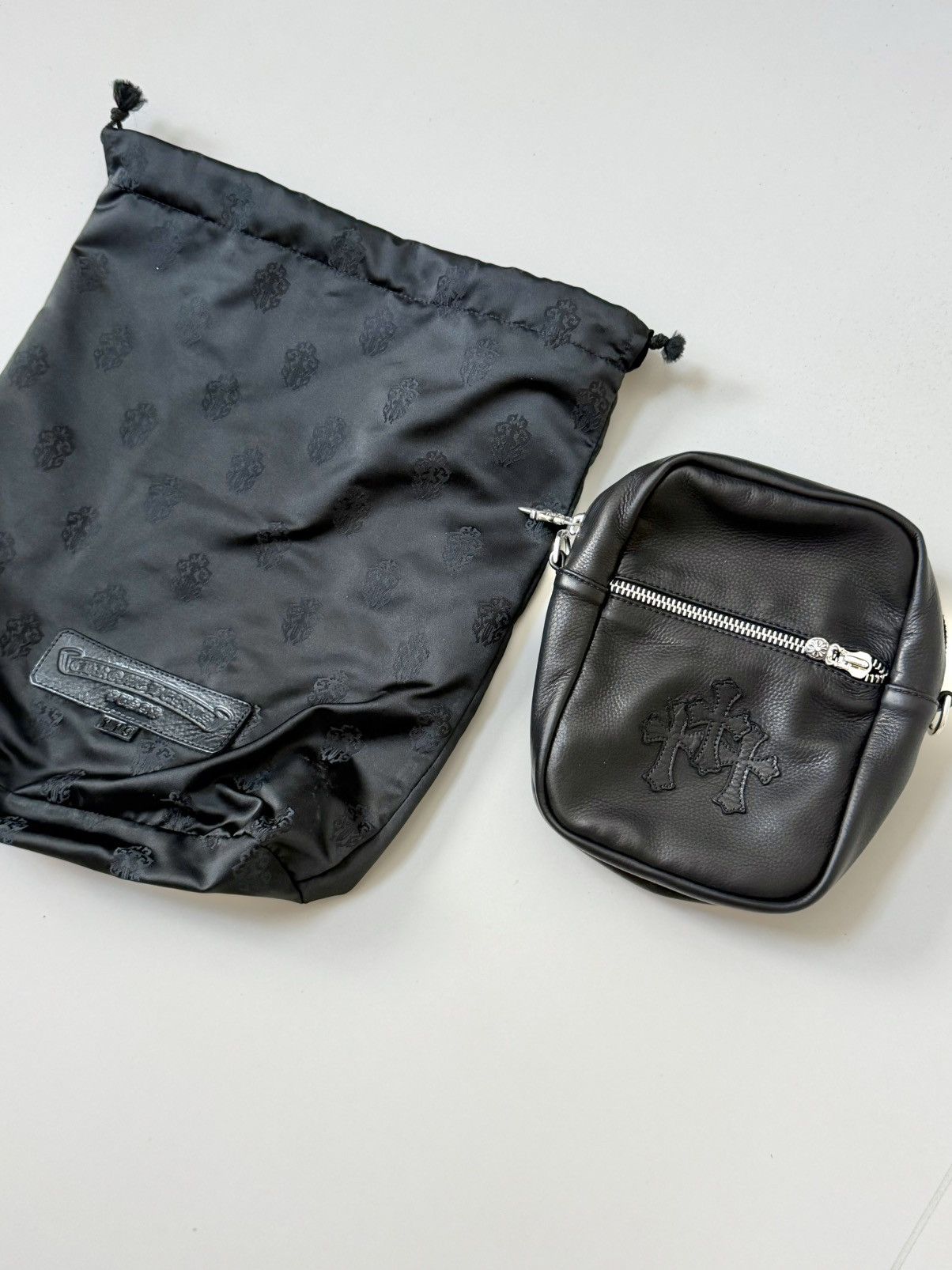 Chrome Hearts Chrome Hearts Taka Mini Black Leather Triple Cross Patch Size ONE SIZE - 2 Thumbnail