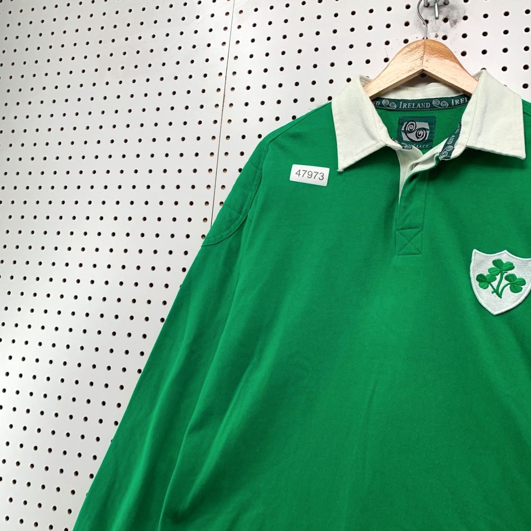 Vintage Ireland Rugby Polo Shirt Mens L Green Embroidered Cara Craft Thick Cotton Size US L / EU 52-54 / 3 - 6 Thumbnail