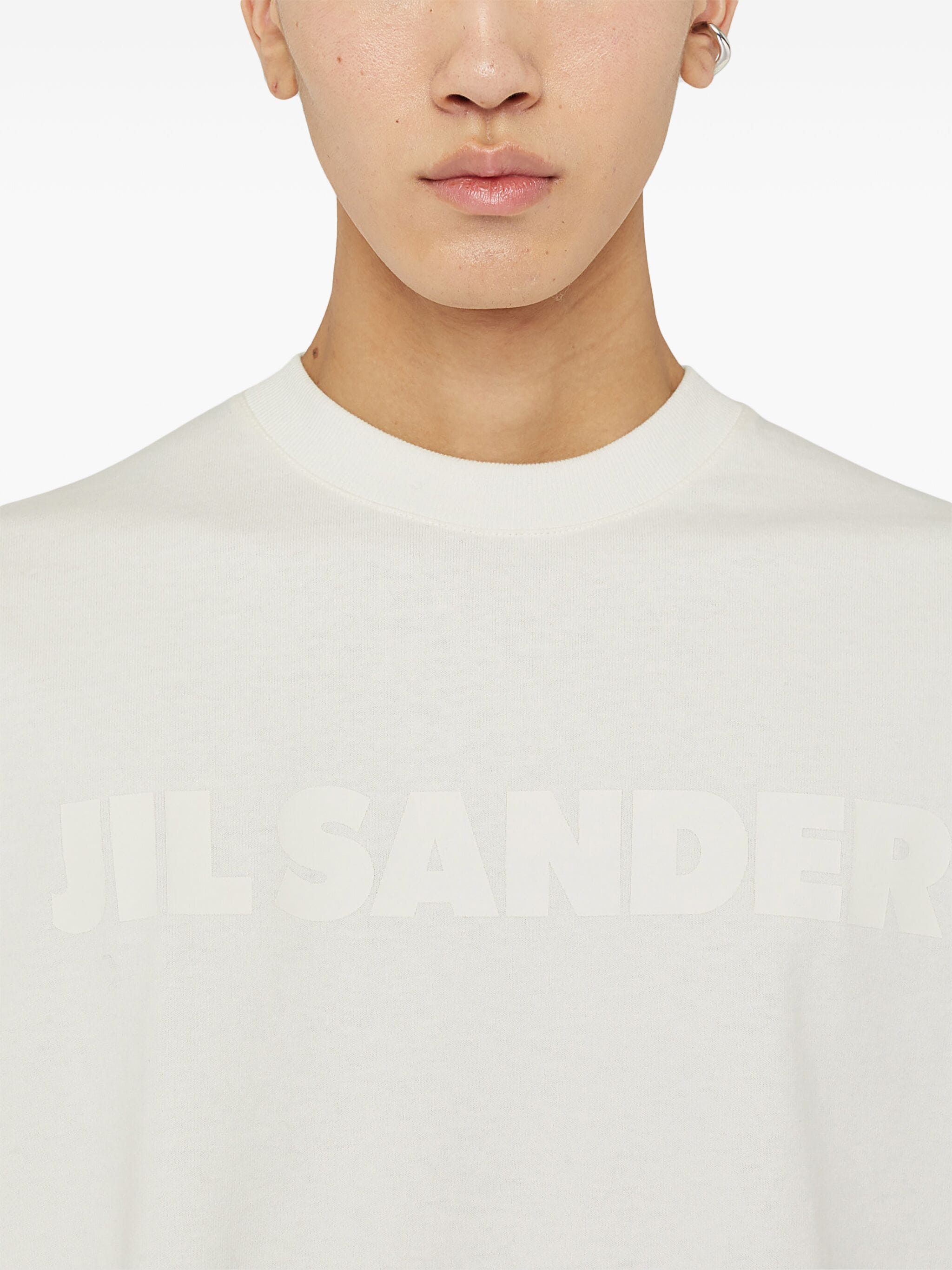 Jil Sander o1s22i1n1024 Logo Print Boxy T-Shirt in White Size US S / EU 44-46 / 1 - 5 Thumbnail
