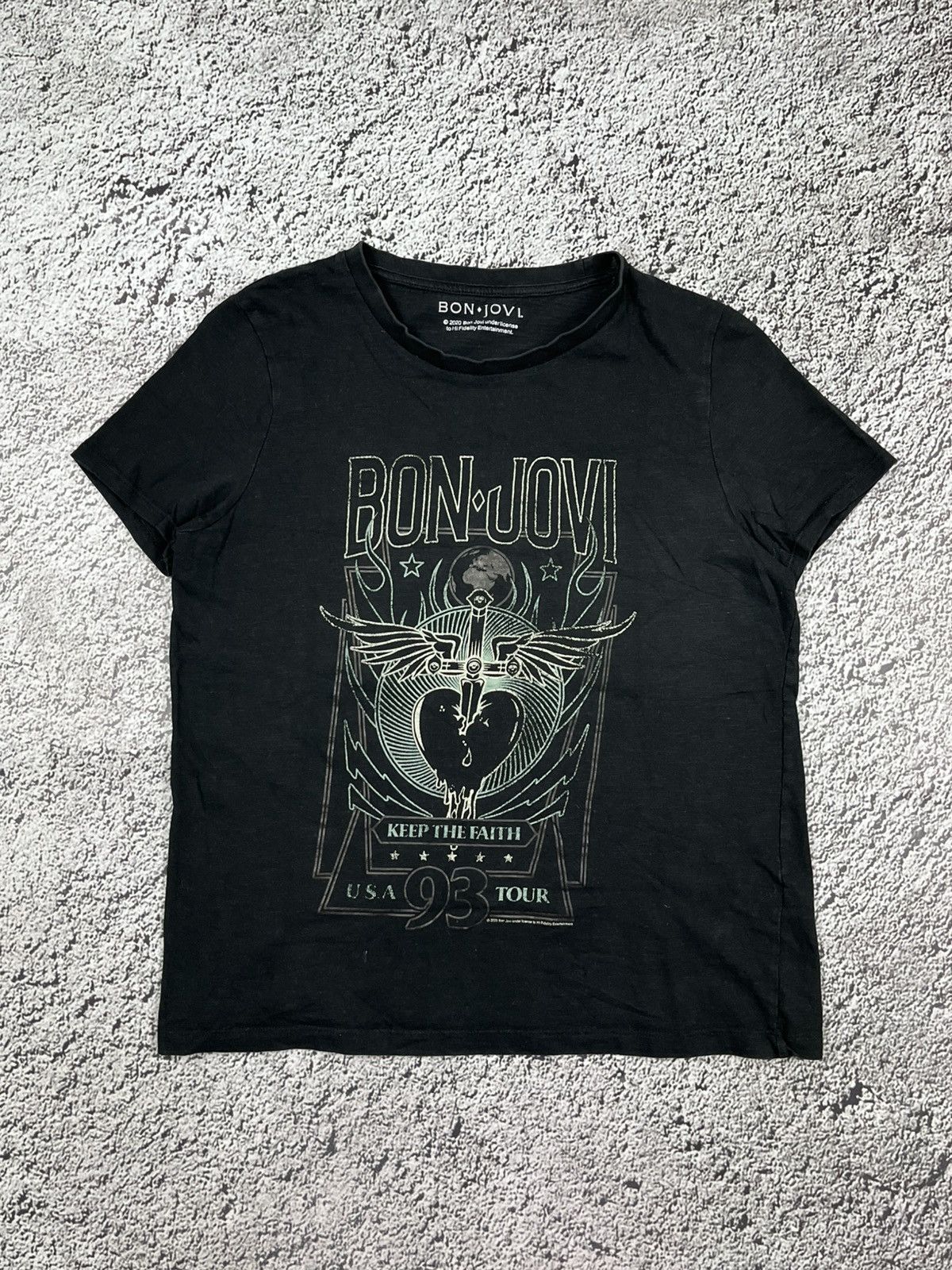 Band Tees Vintage Bon Jovi Keep The Fight Tour Big Logo Band T shirt Size M / US 6-8 / IT 42-44 - 1 Thumbnail