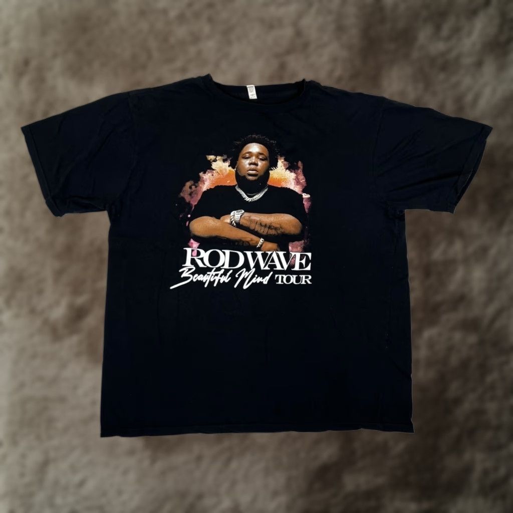Gildan Rod Wave Beautiful Mind Tour T-Shirt Black 2XL Gildan 5000 Short Sleeve Crew Neck Men Music Shirt Size US XXL / EU 58 / 5 - 1 Thumbnail