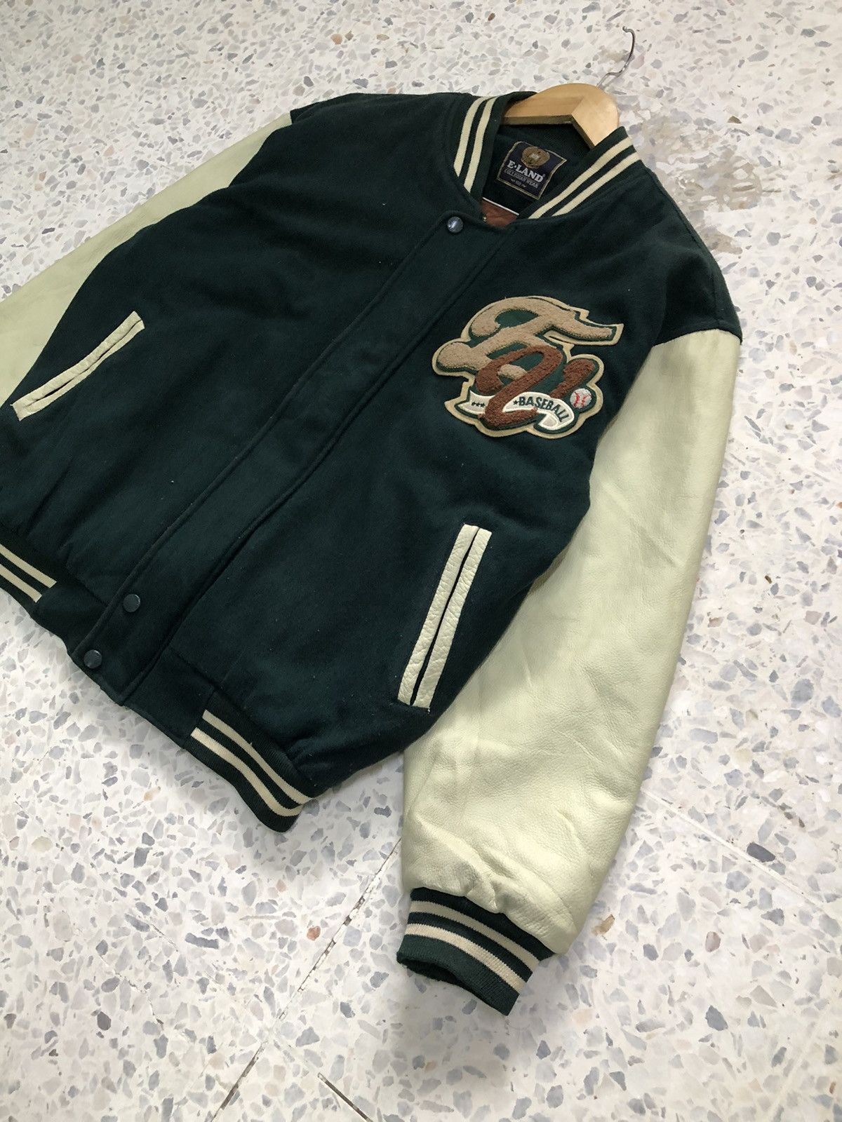 MLB Vtg 90s Ivy Spirit Baseball Team Varsity Jacket Arm Leather Size US L / EU 52-54 / 3 - 14 Thumbnail