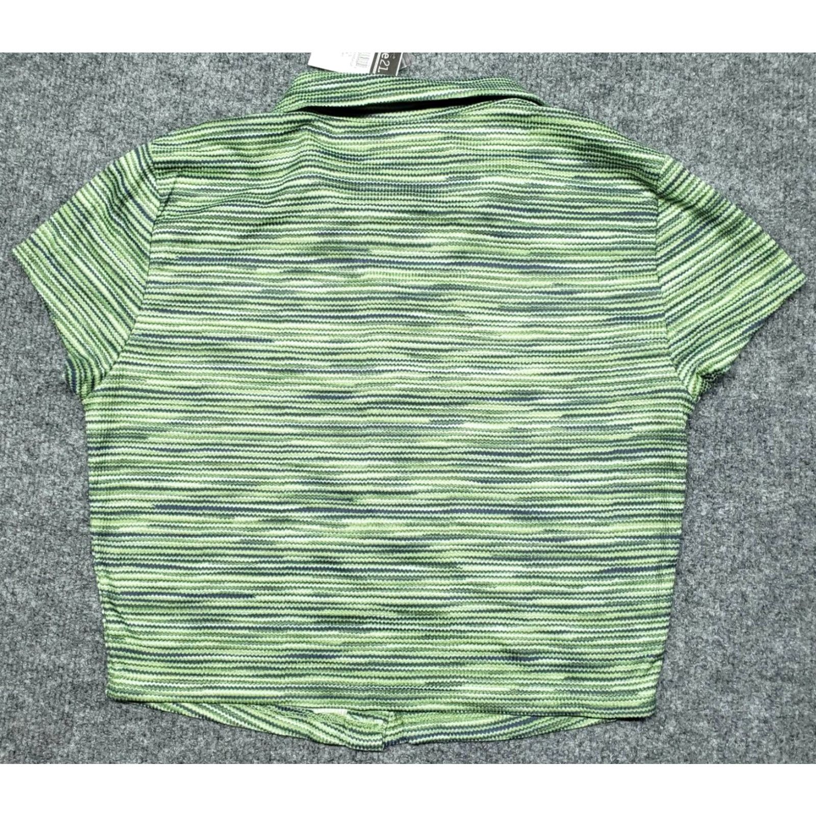 Vintage Rue21 Shirt Top Womens M Green Space Dye Stretch Button Up Collared New Size M / US 6-8 / IT 42-44 - 6 Thumbnail