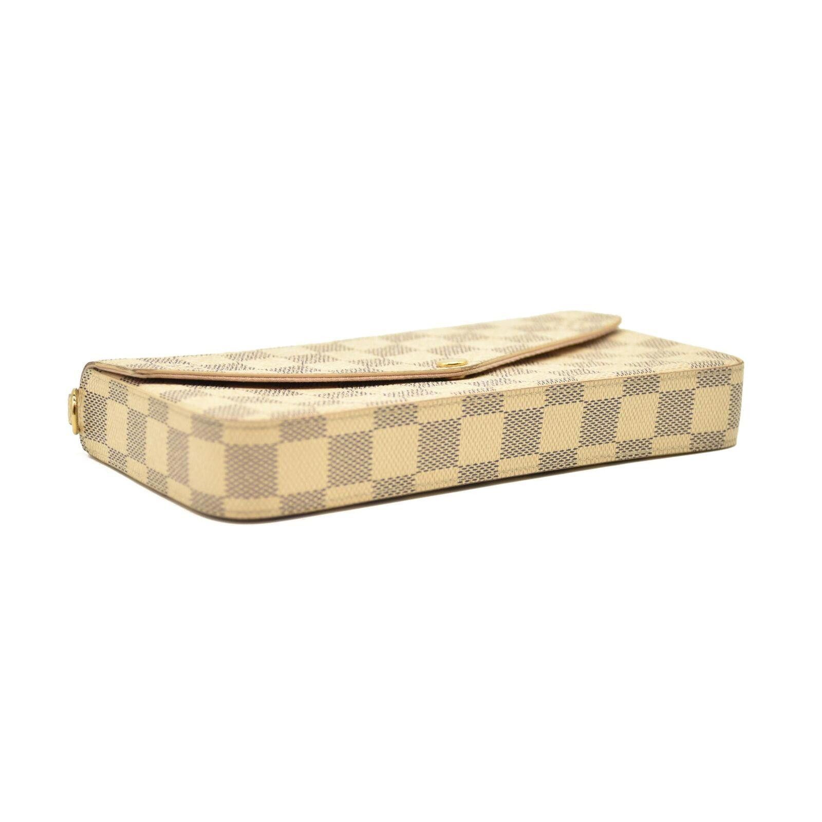 Louis Vuitton Louis Vuitton Damier Azur Pochette Chain Wallet AZ1169 Size ONE SIZE - 7 Thumbnail