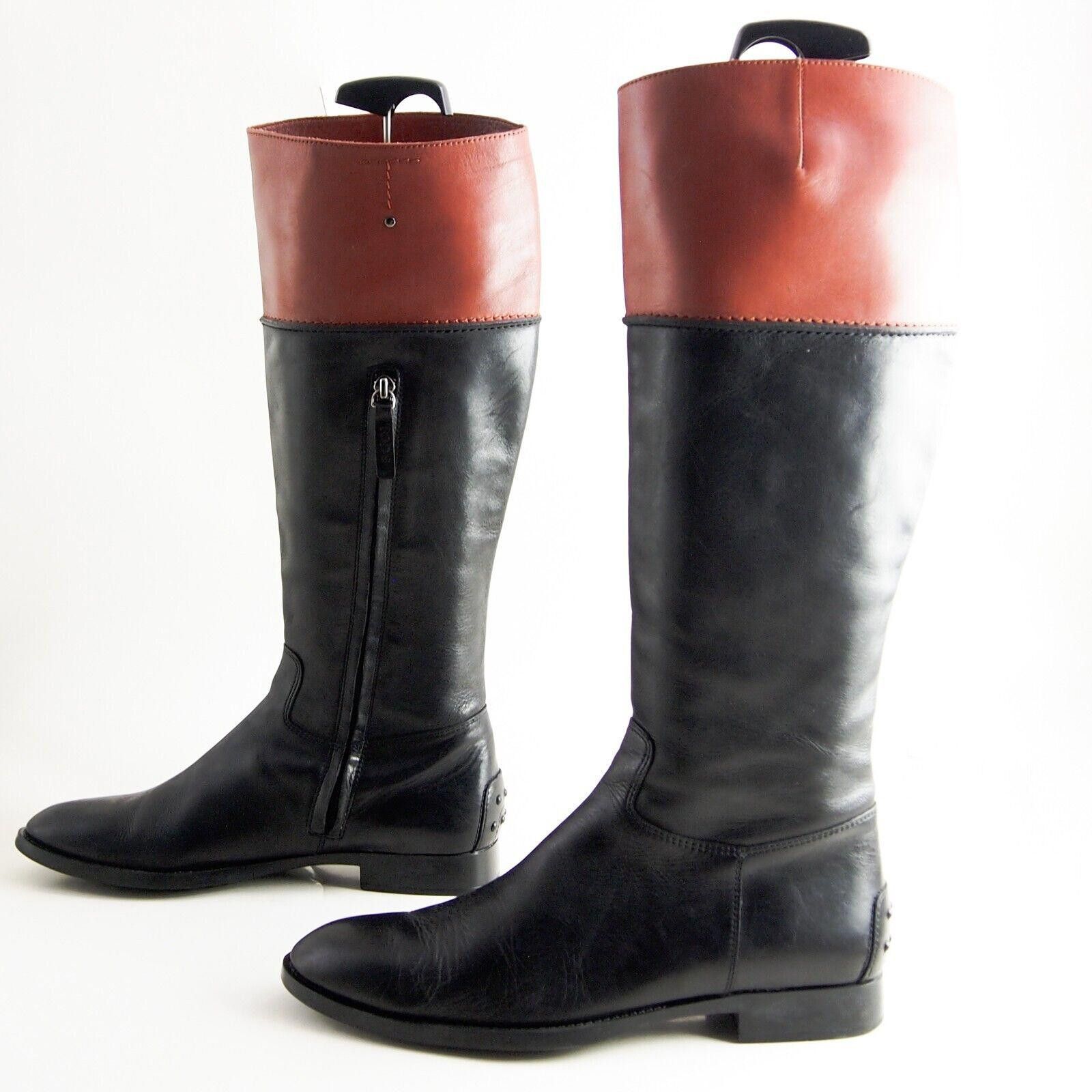 Tod's TOD's Riding Boots Black Orange Leather US 10 EU 40 Size US 10 / IT 40 - 2 Thumbnail