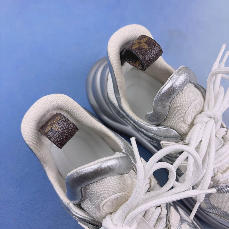 Louis Vuitton Louis Vuitton Silver Casual Sneakers - Size US 5.5 / EU 38 - 8 Thumbnail