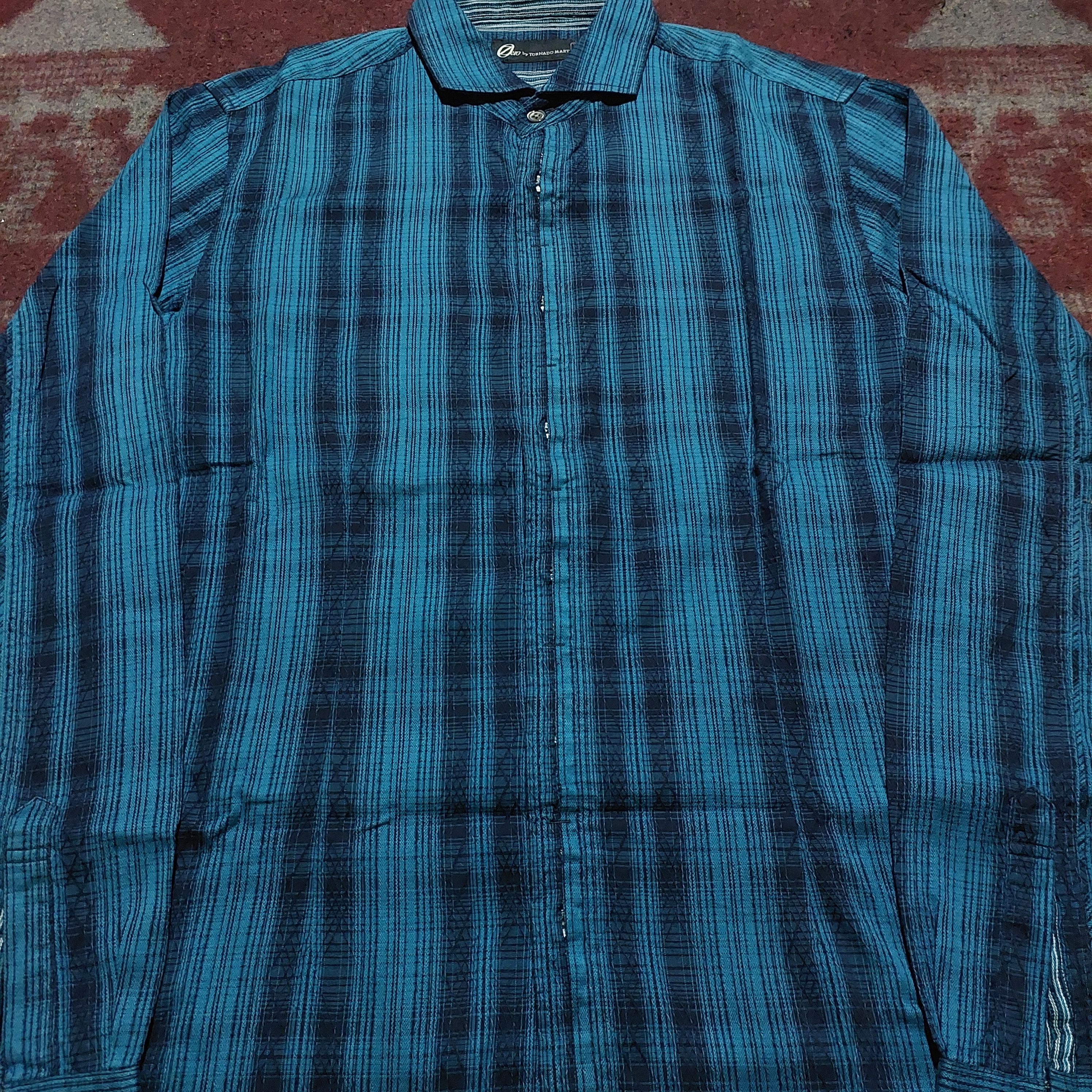 Tornado Mart Zero by Tornado Mart blue stripes button up L/s shirt Size US L / EU 52-54 / 3 - 5 Thumbnail