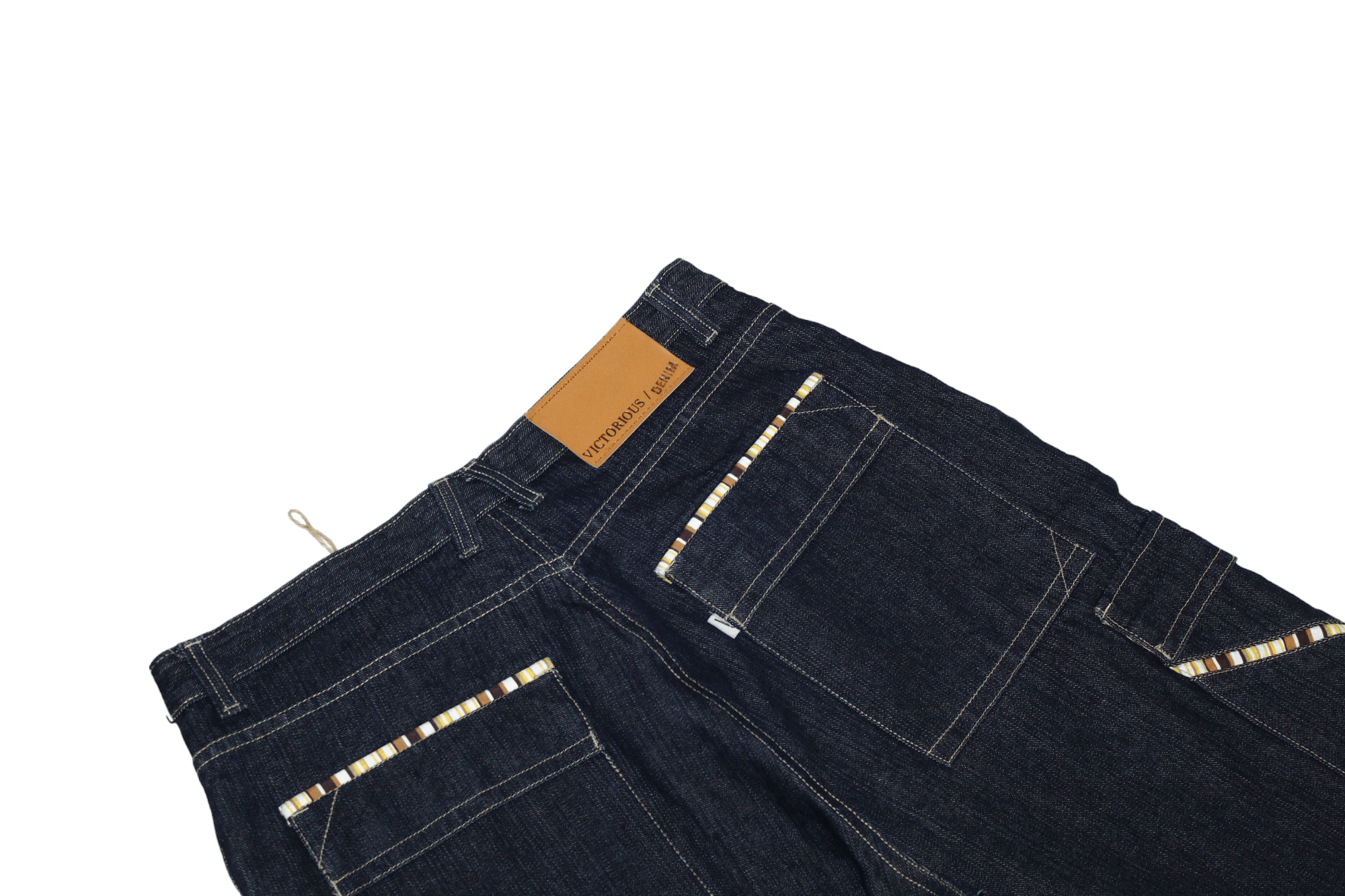 Japanese Brand VTG 🔥 Victorious Linen-Cotton Raw Denim Cargo Baggy Jeans Size US 36 / EU 52 - 12 Thumbnail