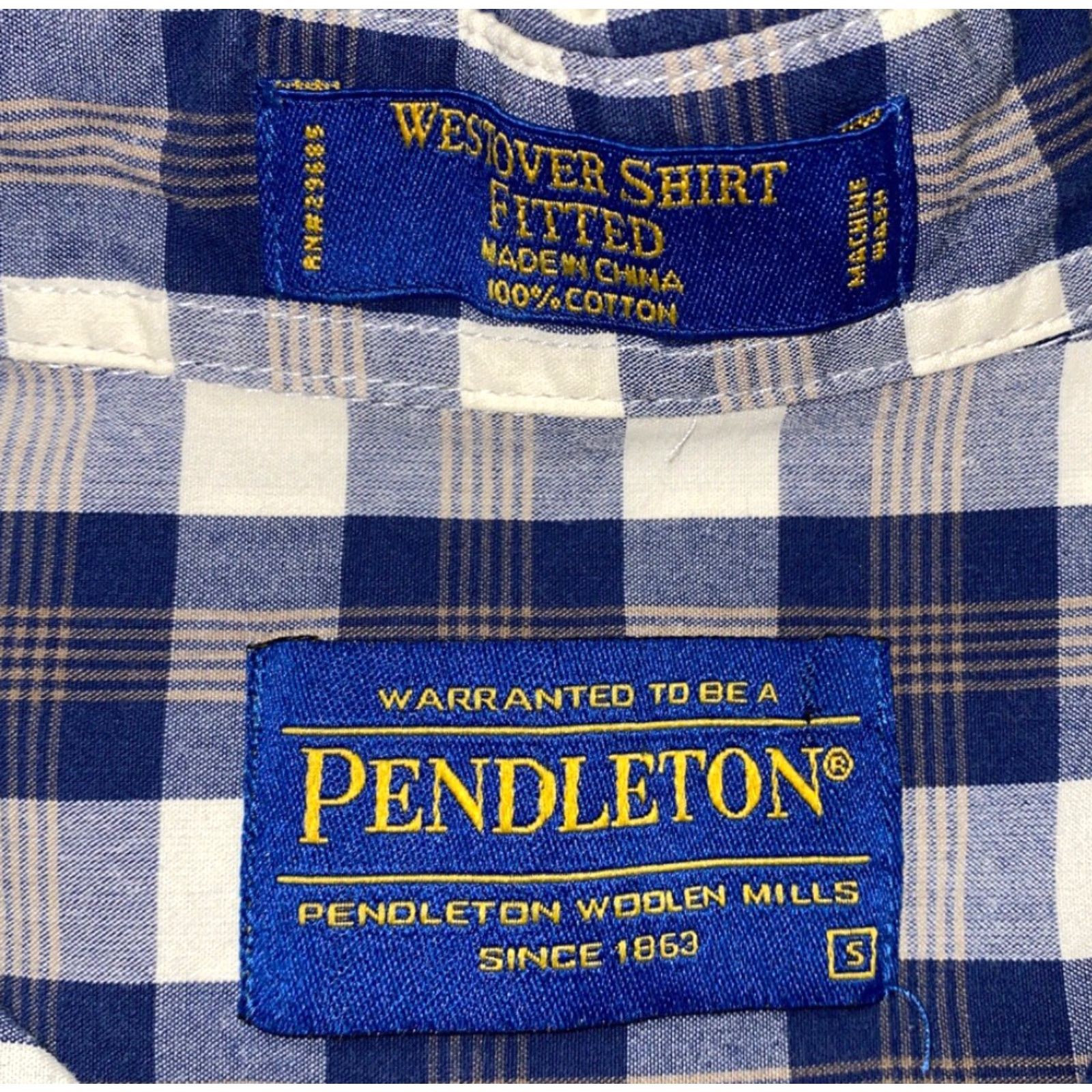 Pendleton Pendleton Shirt Mens Blue/White Checkered Long Sleeve Westover Sz S Button-Up Casual Colorful Cotton Regular Size US S / EU 44-46 / 1 - 6 Thumbnail