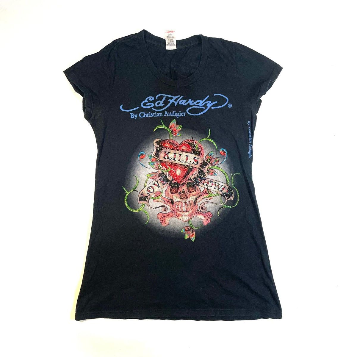 Ed Hardy Ed Hardy black and blue graphic tee T-shirt Size M / US 6-8 / IT 42-44 - 1 Thumbnail