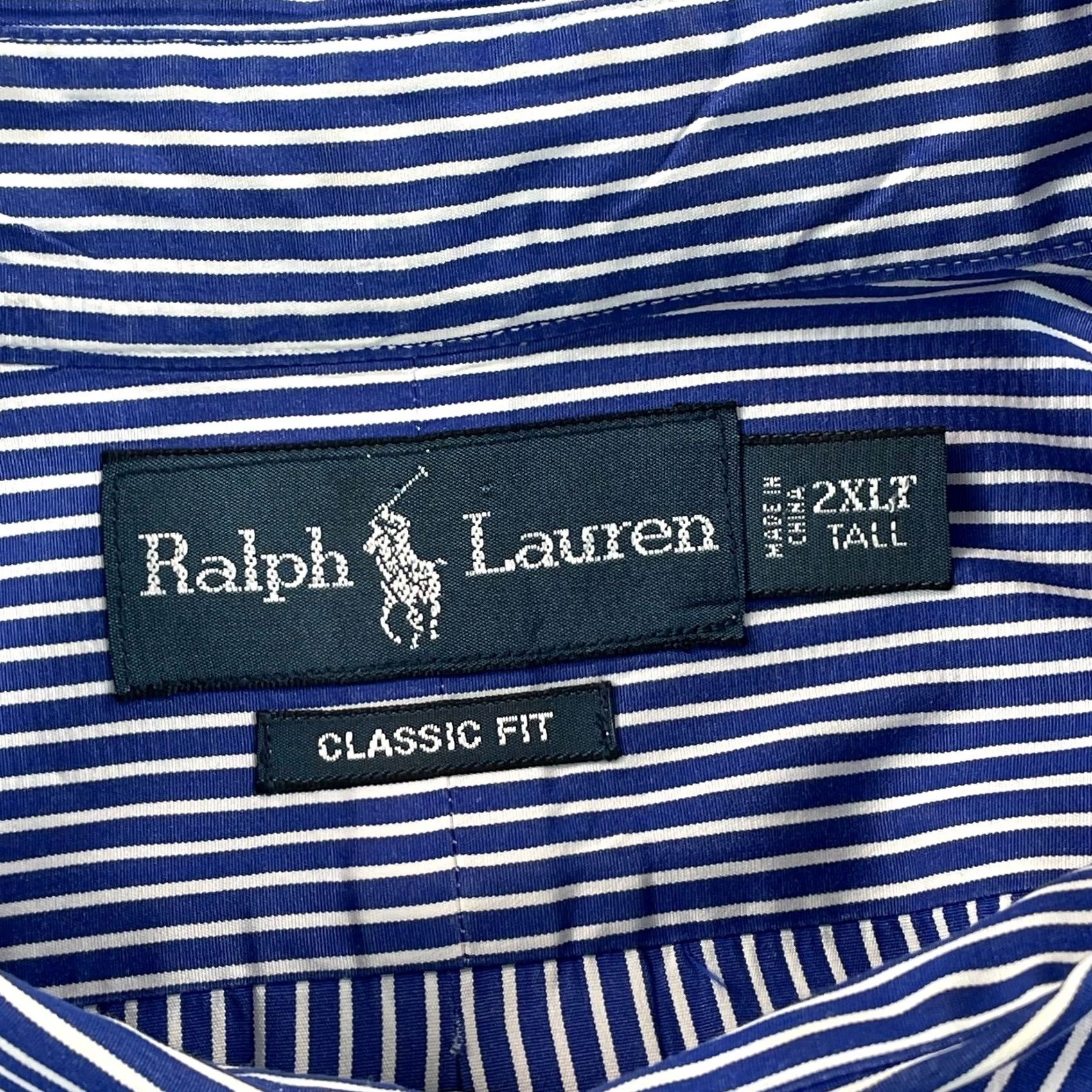 Polo Ralph Lauren Polo Ralph Lauren Shirt Men 2XLT Blue Striped Classic Oxford Button-Up Short Sleeve Dress Shirt Size US XXL / EU 58 / 5 - 2 Thumbnail