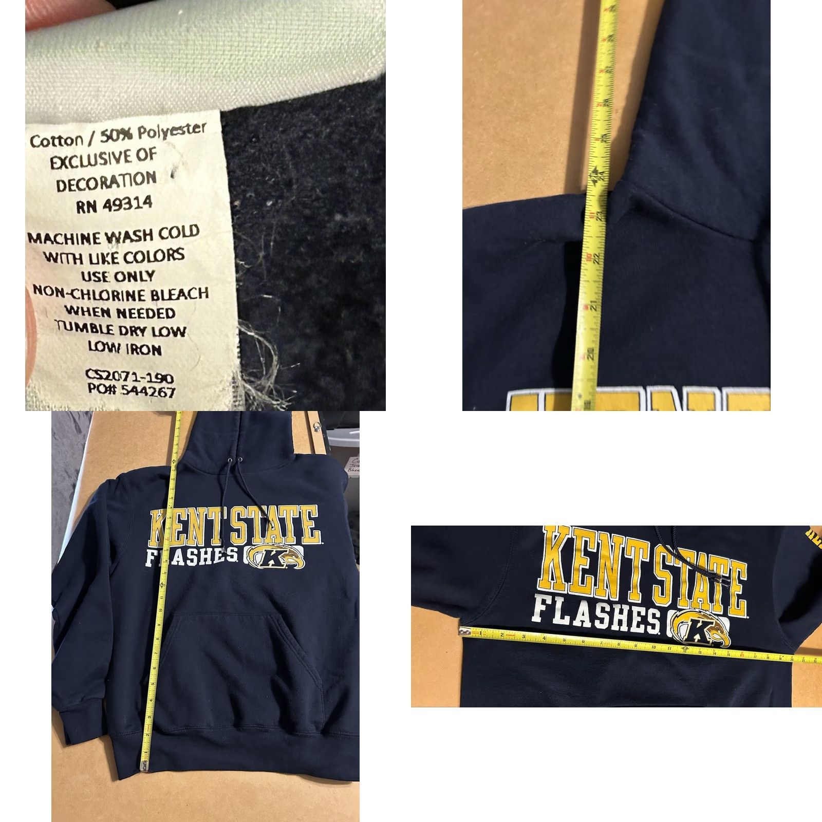 Champion VINTAGE Kent State University Flashers Hoodie Pullover Adult Small Navy Champion Size US S / EU 44-46 / 1 - 9 Thumbnail
