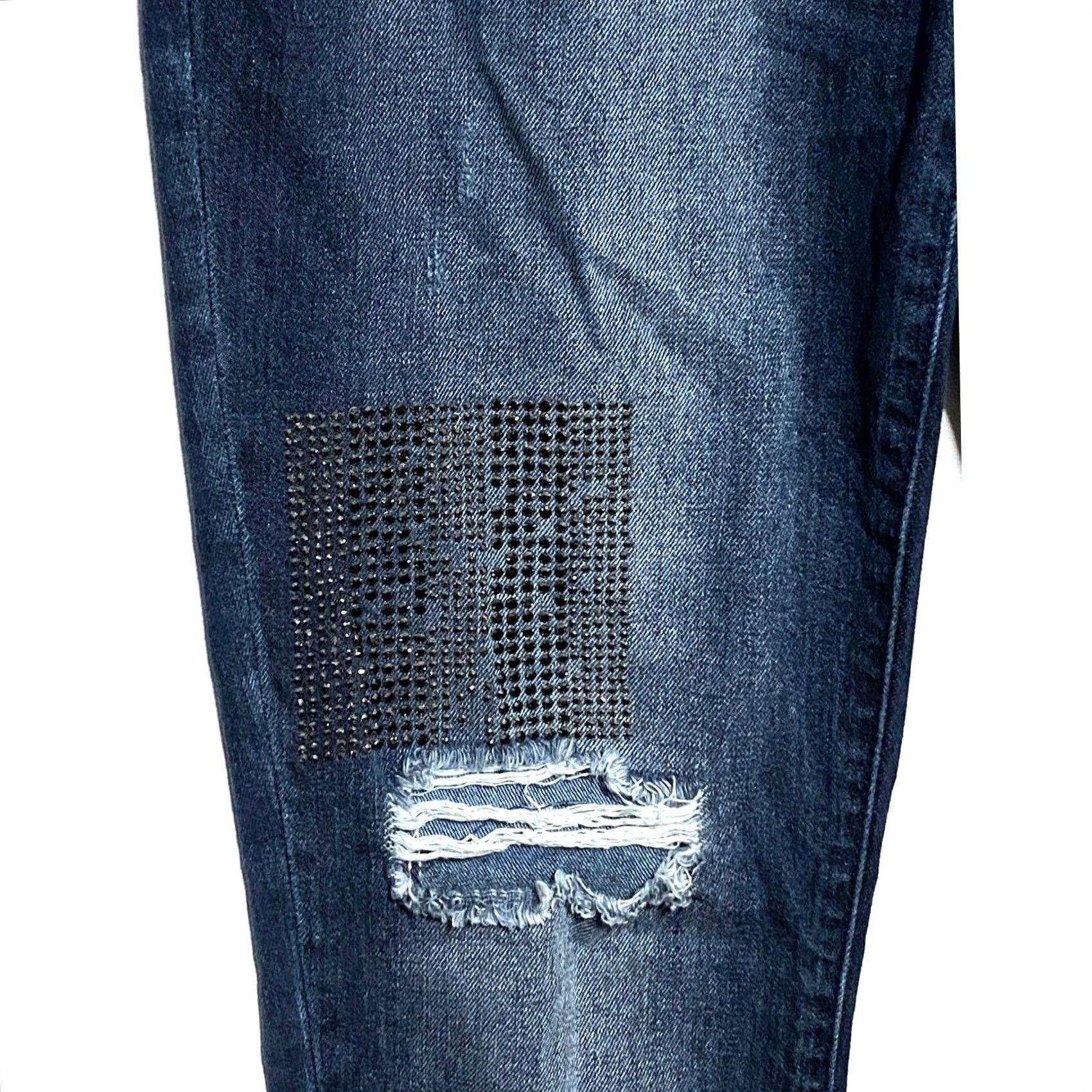 Juicy Couture Juicy Couture Jeans Womens 6 Blue Stretch Studded Rhinestones Distressed Ripped Size 28" / US 6 / IT 42 - 2 Thumbnail