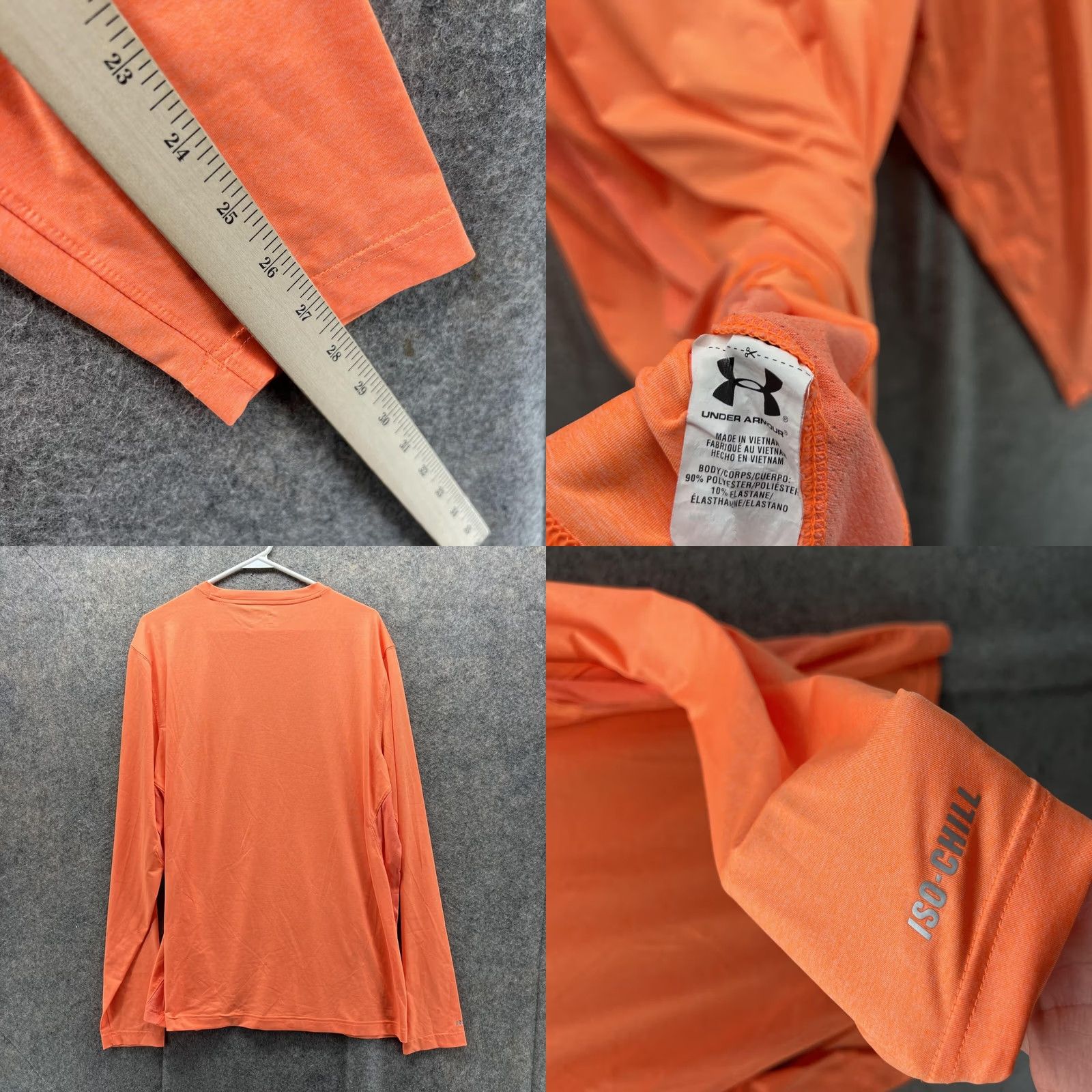 Under Armour Under Armour Shirt Men XL Orange Loose HeatGear Crewneck Tee Long Sleeve Size US XL / EU 56 / 4 - 8 Thumbnail